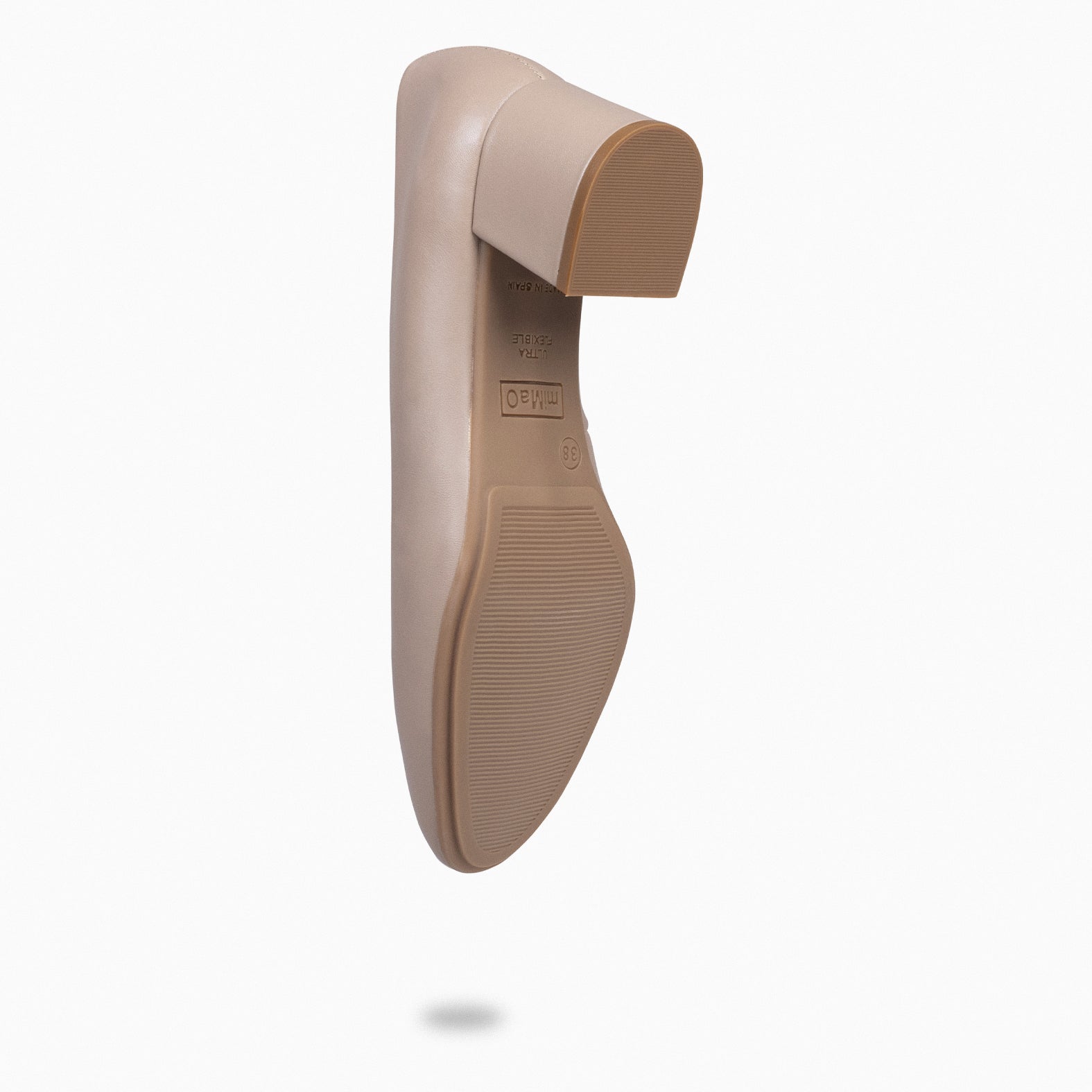 URBAN ROND SOIRÉE - Chaussures à talon bas en cuir nappa TAUPE