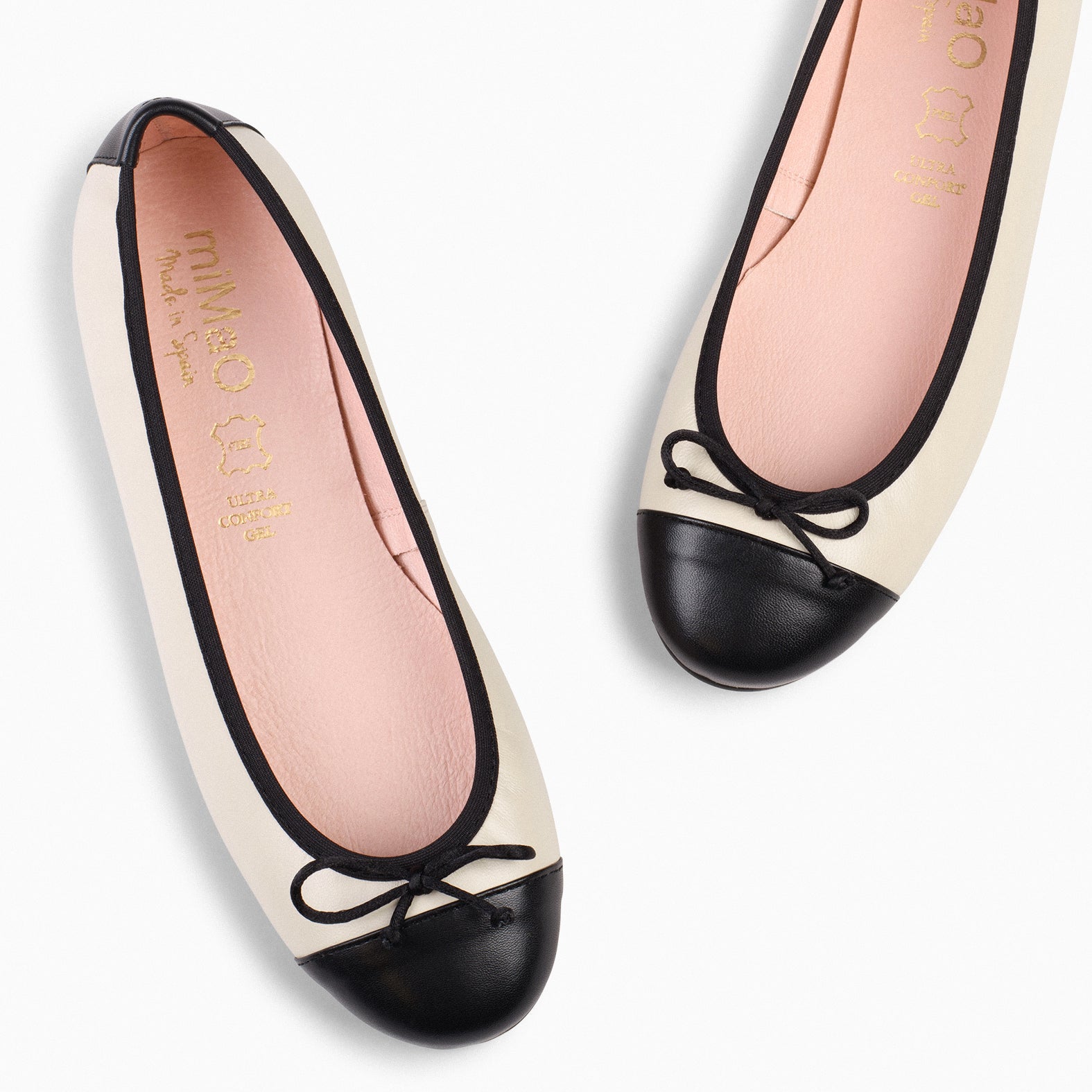 NICOLLE – Bailarina plana con puntera HUESO - miMaO ®