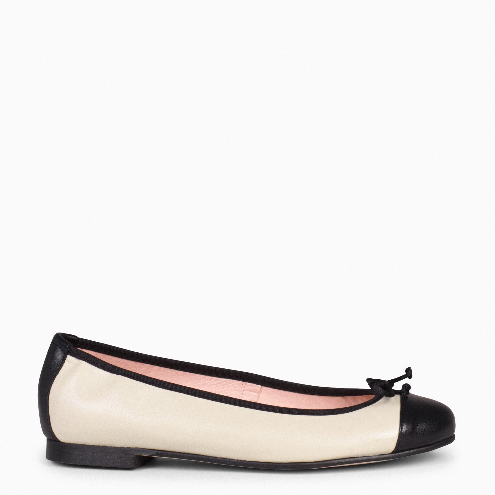 NICOLLE – Bailarina plana con puntera HUESO - miMaO ®