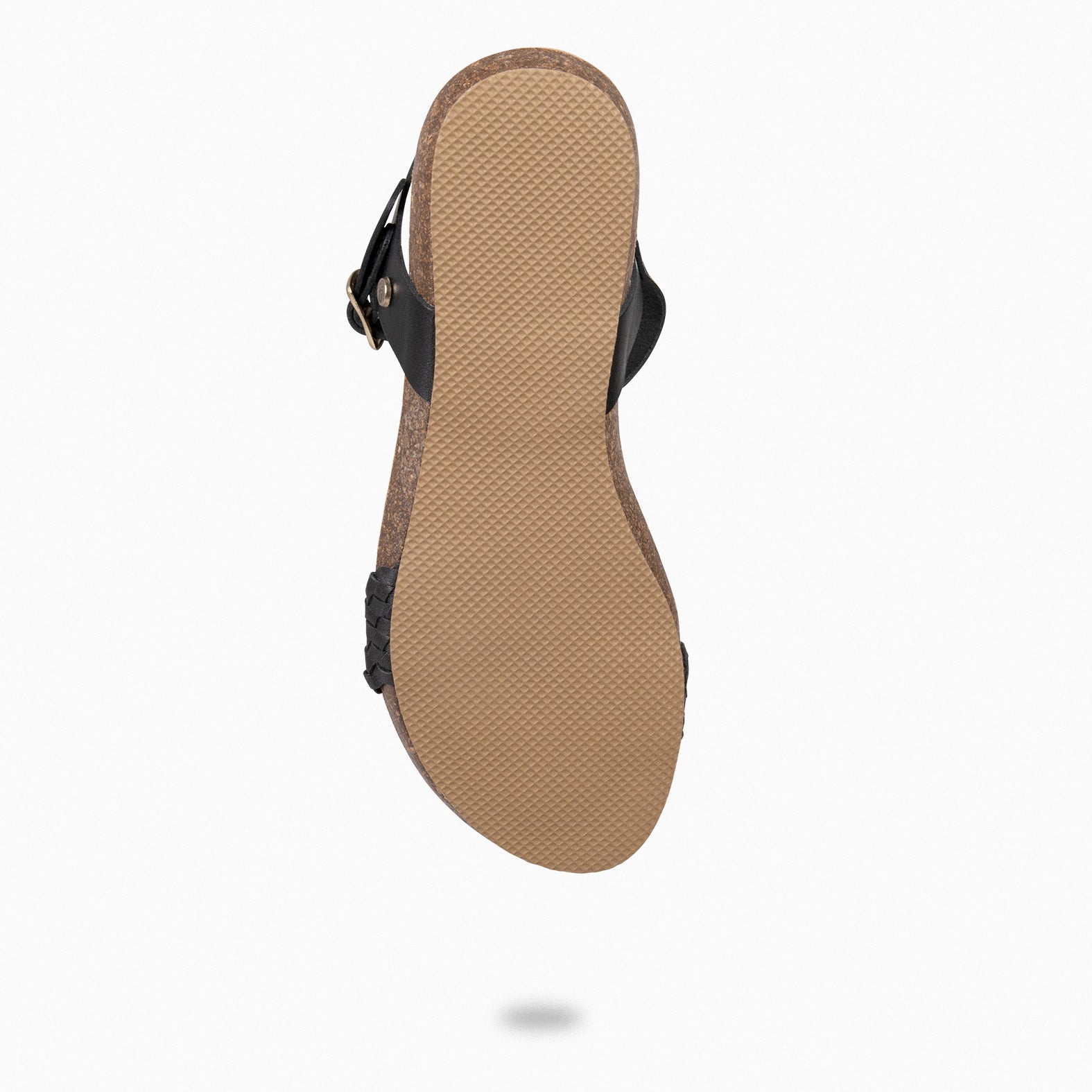 AIRE - BLACK FLAT BIO SANDALS WITH BRAIDED STRAP