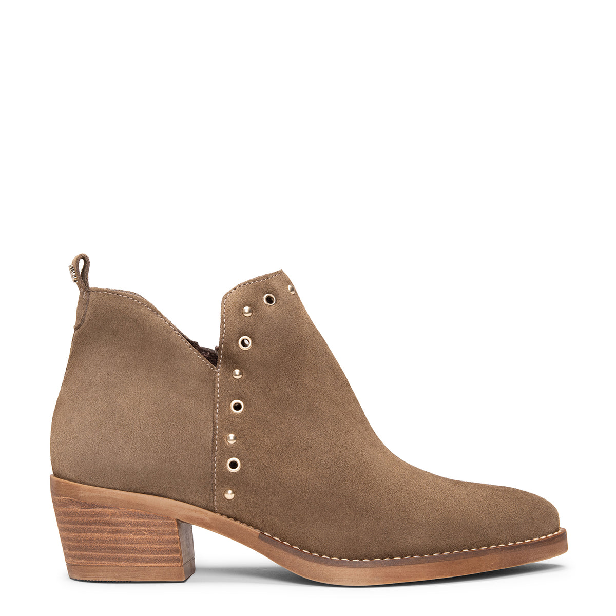 MILES - TAUPE Low ankle boot with studs