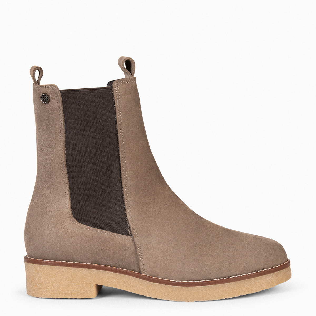 PORTLAND – Botines Chelsea de piel TAUPE - miMaO ®