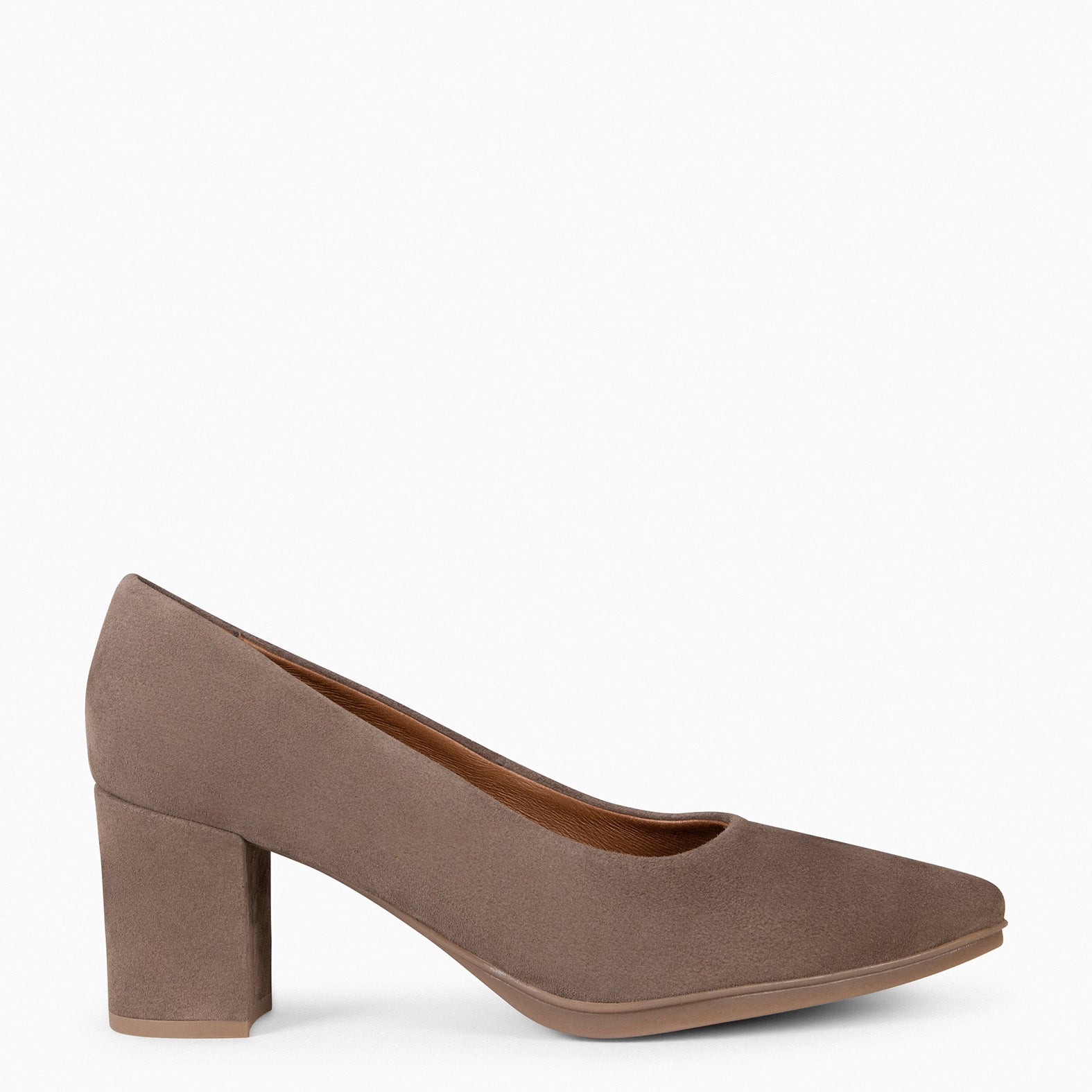 URBAN S - TAUPE suede mid-heeled shoes