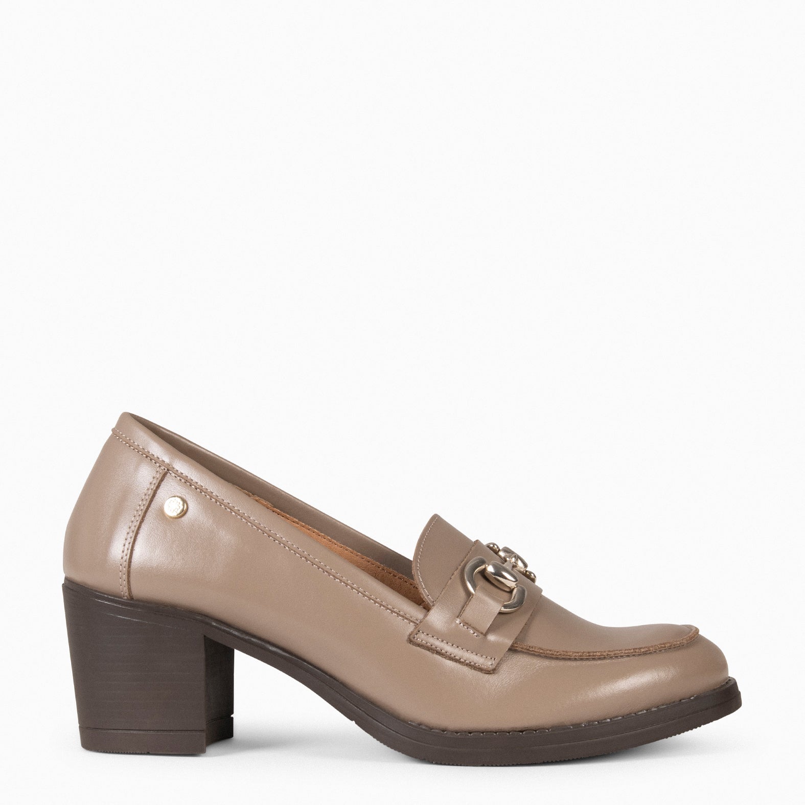FABIOLA - Mocasines con tacón de napa TAUPE - miMaO ®