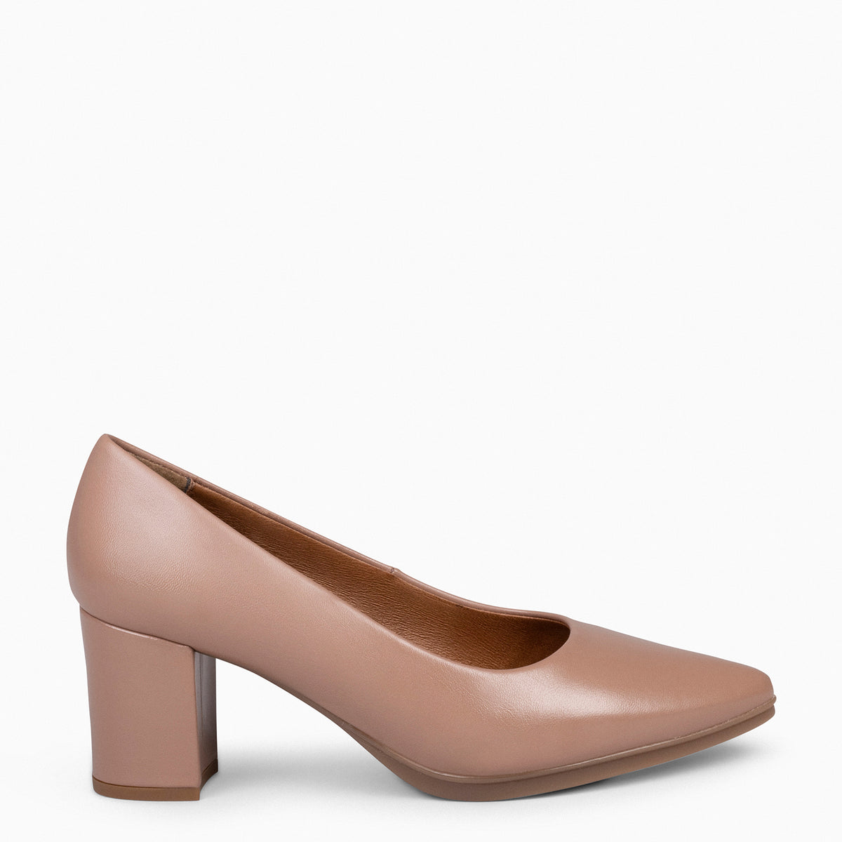 URBAN S SALON – Zapatos de tacón medio de napa NUDE - miMaO ®