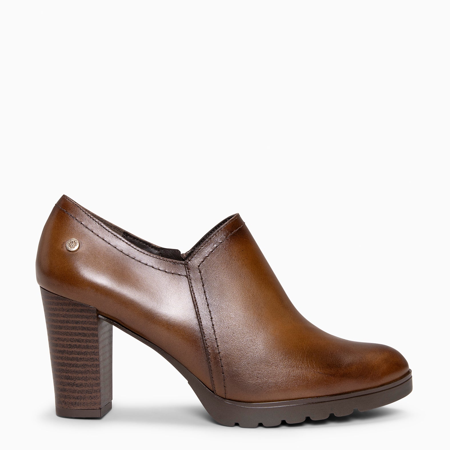 DAYANA - Botines de tacón alto de piel TAUPE