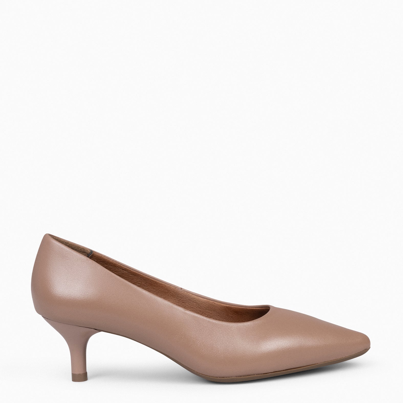 URBAN KITTEN – TAUPE nappa leather kitten heels 