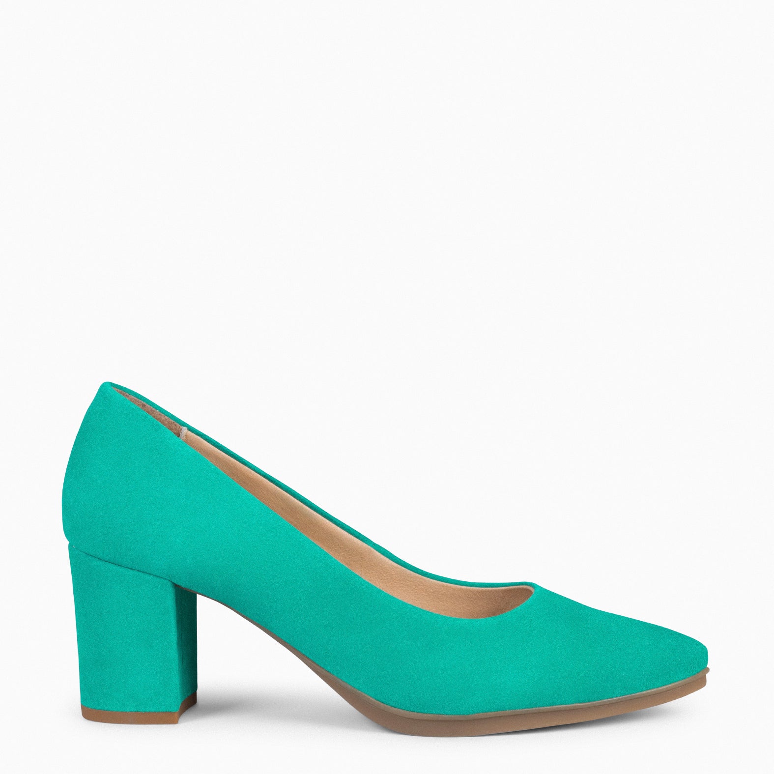 URBAN S – TURQUOISE Suede Mid-Heeled Shoes 