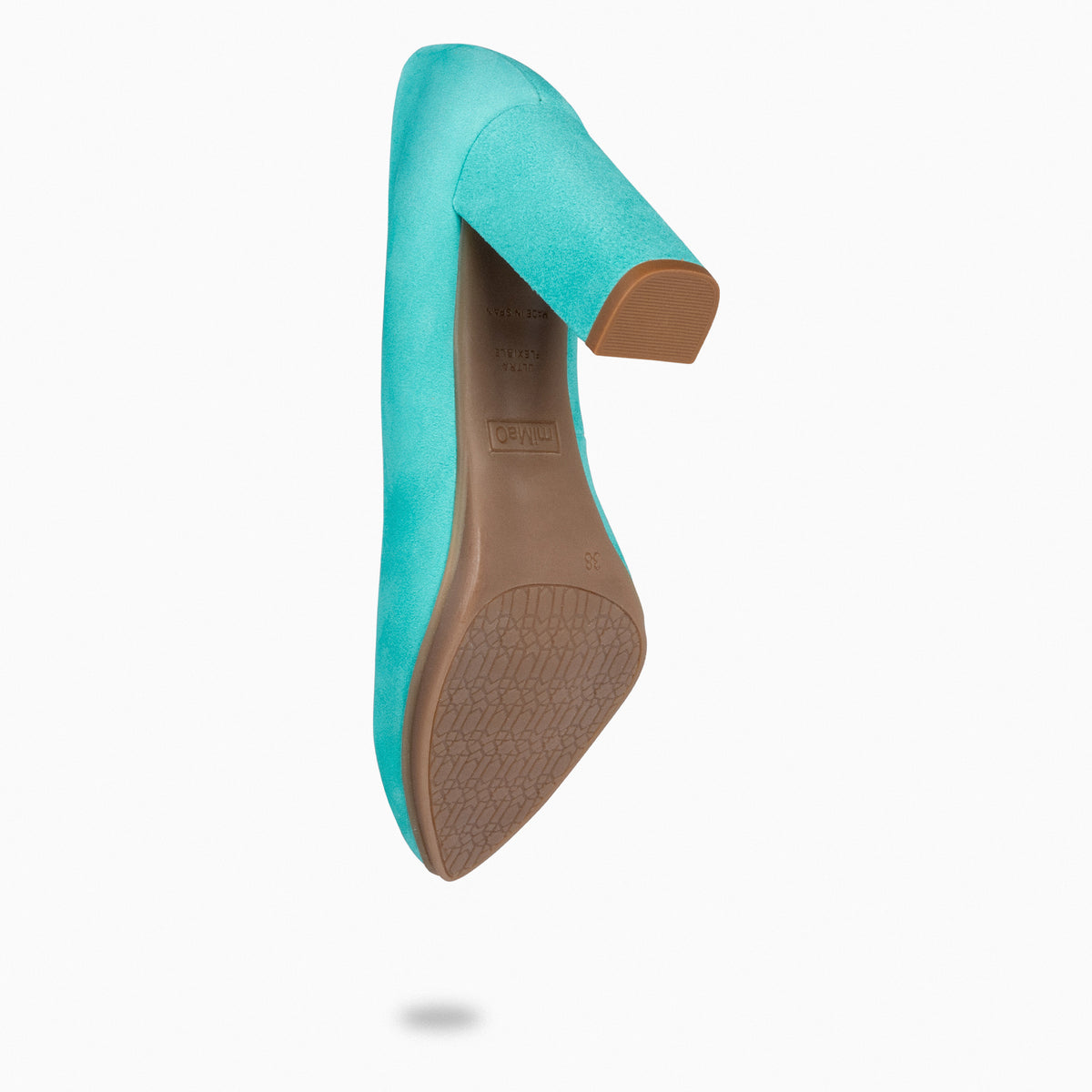URBAN – Zapatos de tacón alto de ante TURQUESA