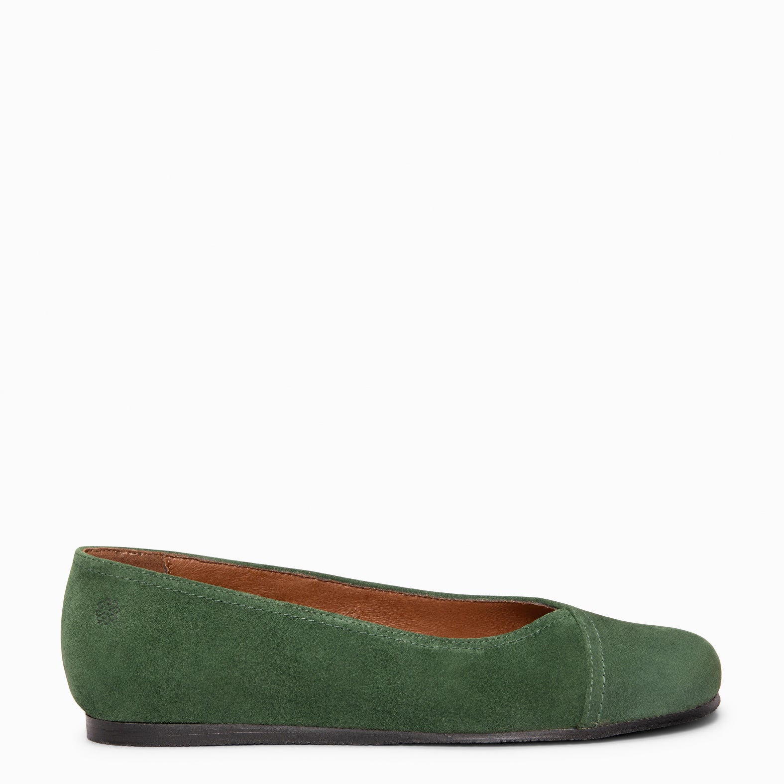 PLUMA - Bailarina baresoft de serraje en VERDE - miMaO ®