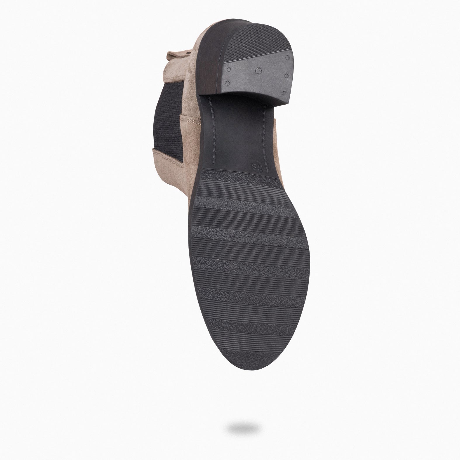 NEW CHELSEA - Botines de caña alta con tacón para mujer TAUPE