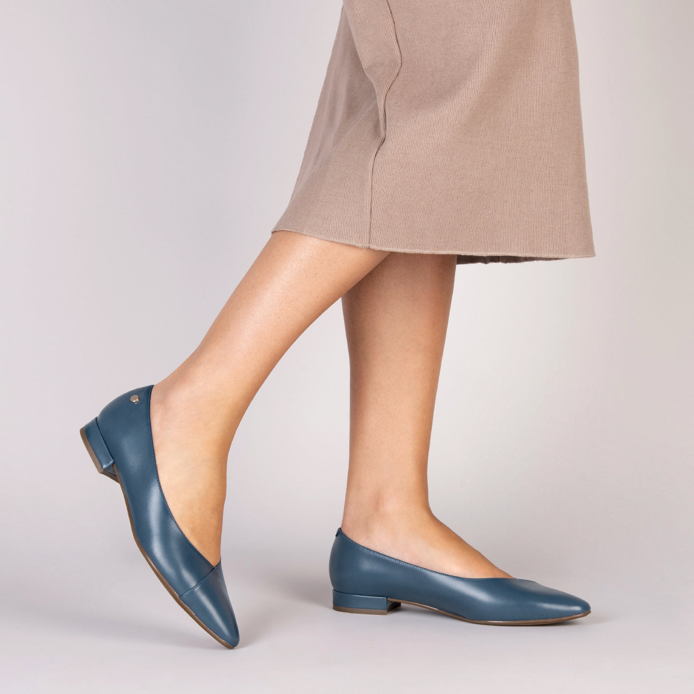 MARIE - Bailarinas tacón bajo AZUL - miMaO ®
