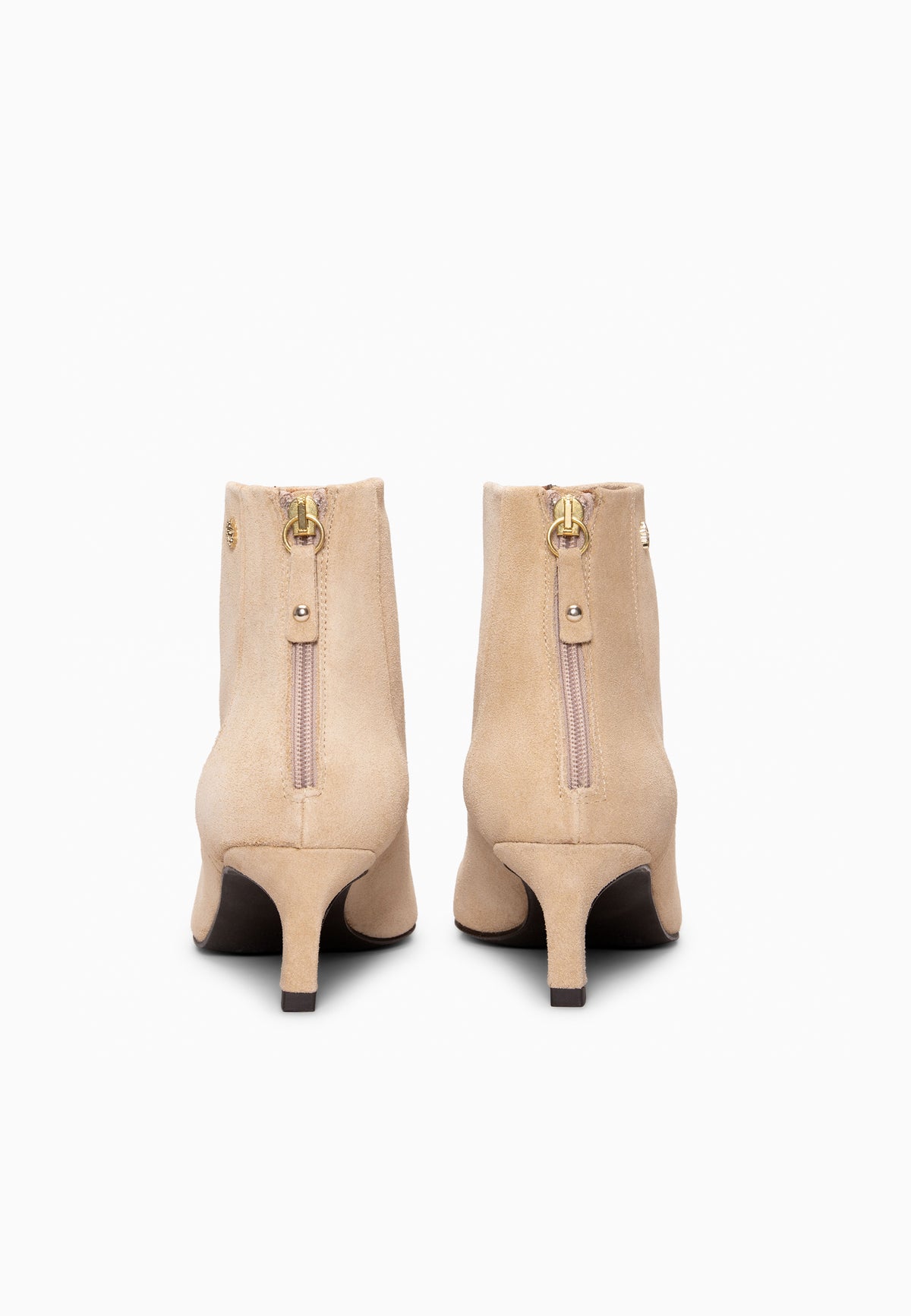 LUISA - Botines de tacón kitten con cremallera BEIGE