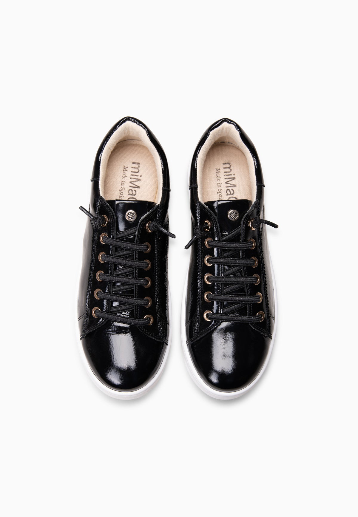 NANTES - Zapatillas de piel CHAROL NEGRO