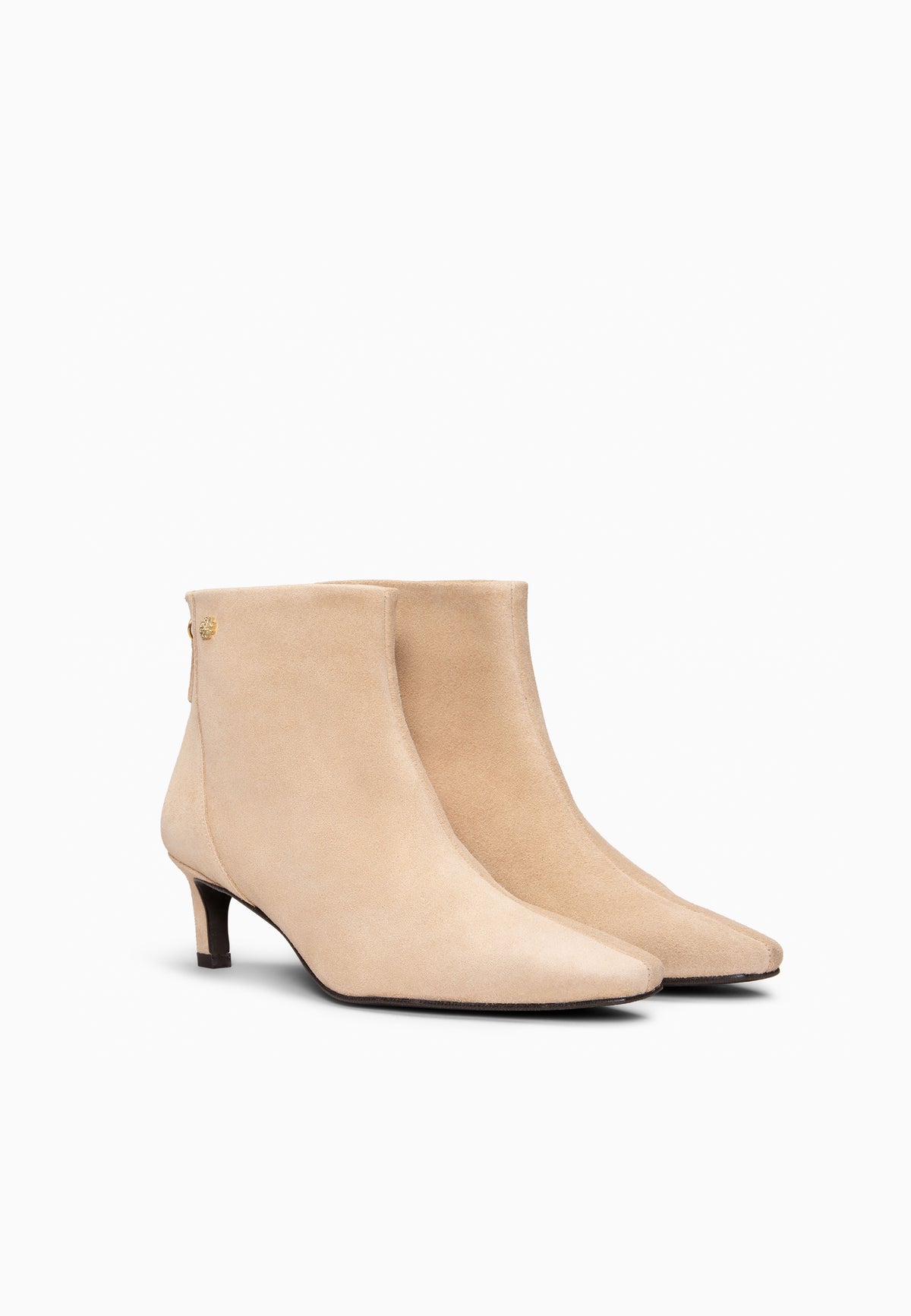 LUISA - Botines de tacón kitten con cremallera BEIGE