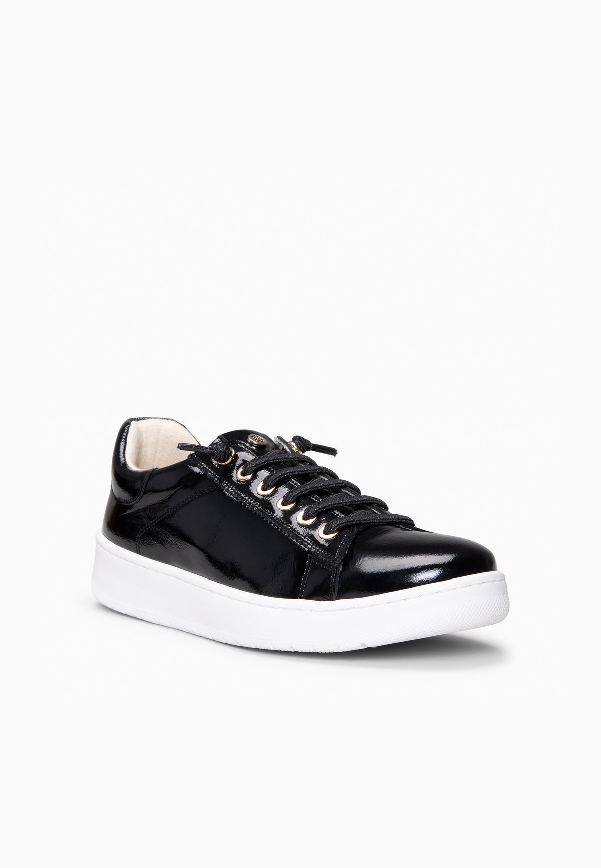NANTES - Zapatillas de piel CHAROL NEGRO