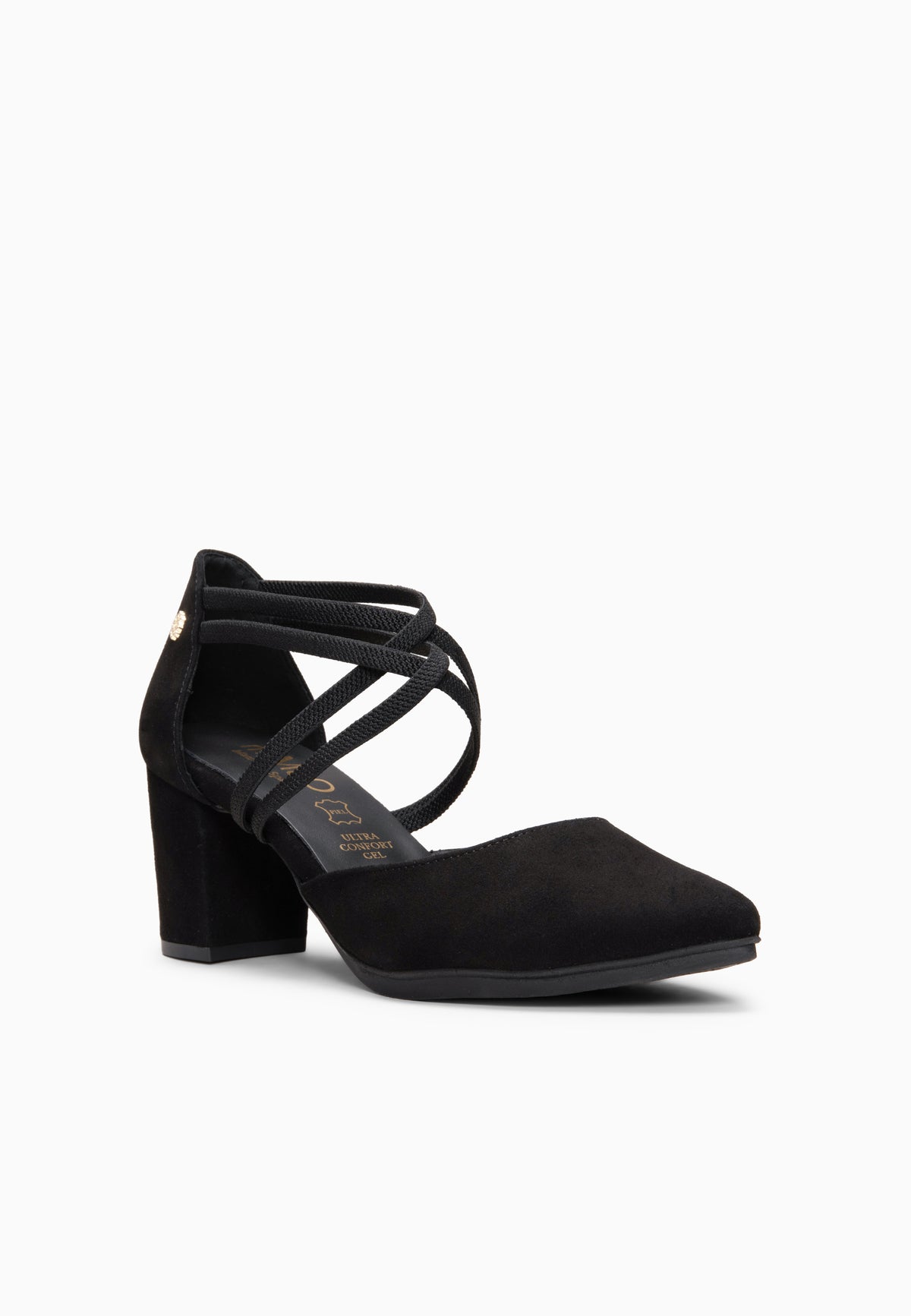 CINDY - Zapatos de tacón con tiras elásticas cruzadas NEGRO