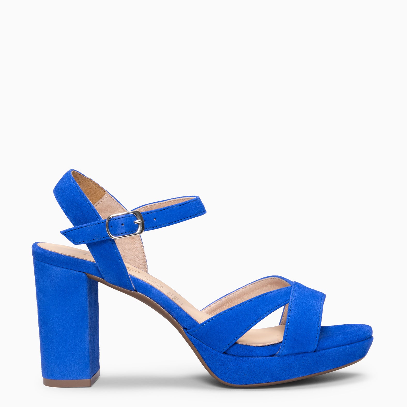 PARIS - Sandalias de fiesta con tacón alto y plataforma AZUL ELÉCTRICO
