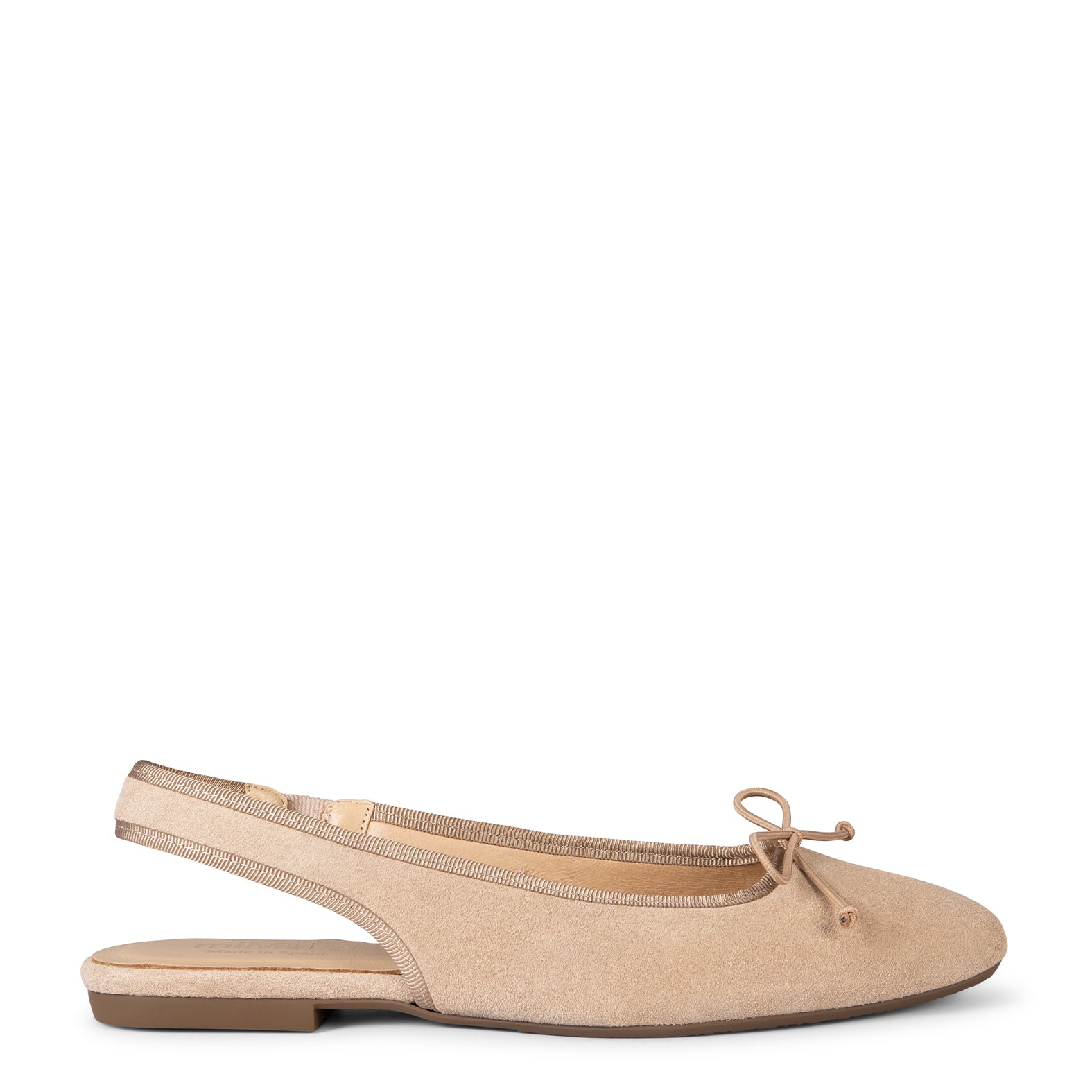 LUNA - BAILARINA DESTALONADA PLANA CON LAZO BEIGE