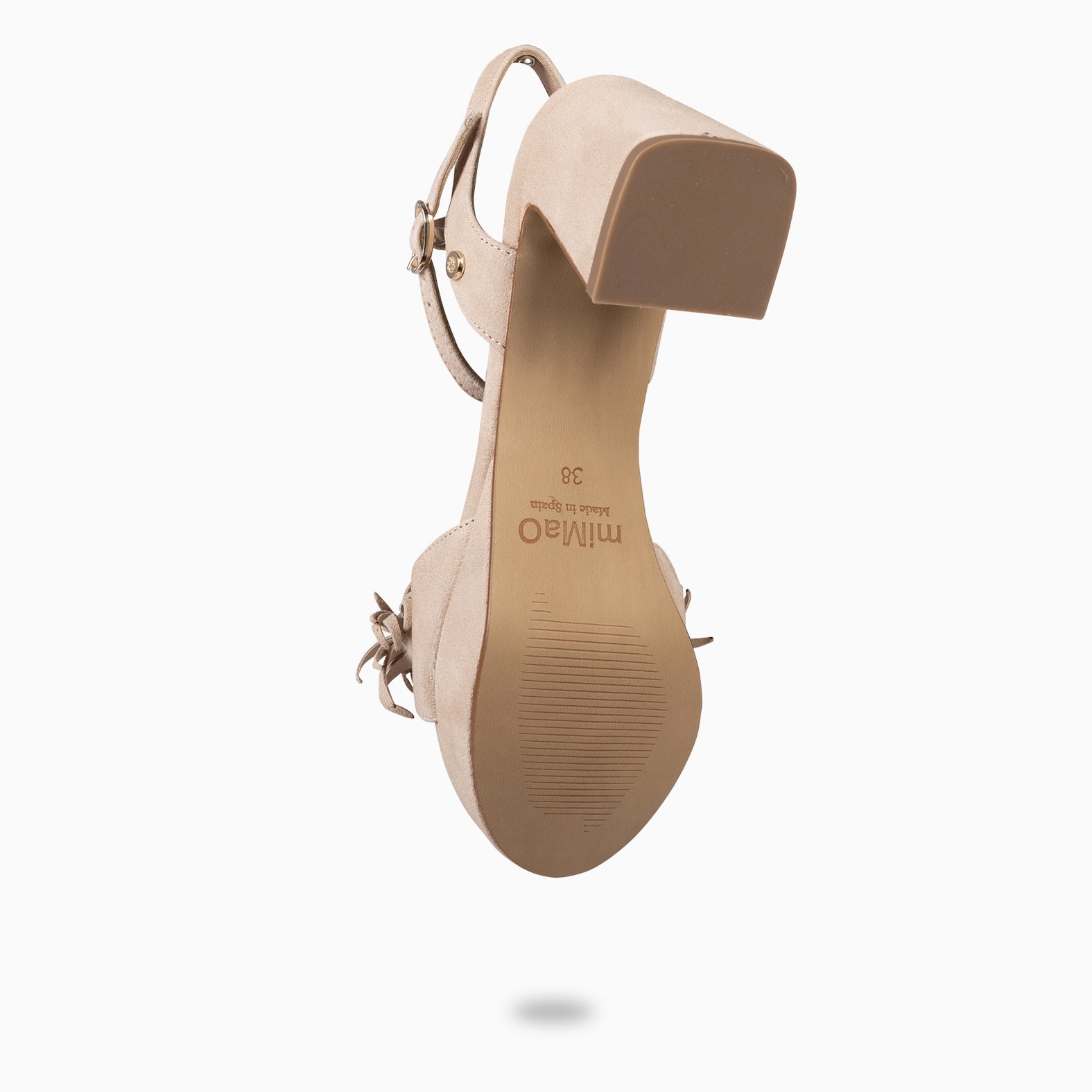 POMPÓN - Sandalias de tacón de vestir BEIGE