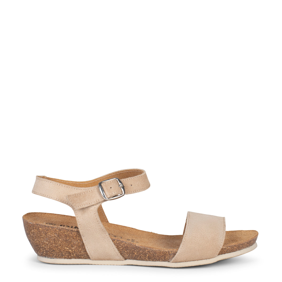 OAK – Sandalias Bio de serraje con cuña CAMEL
