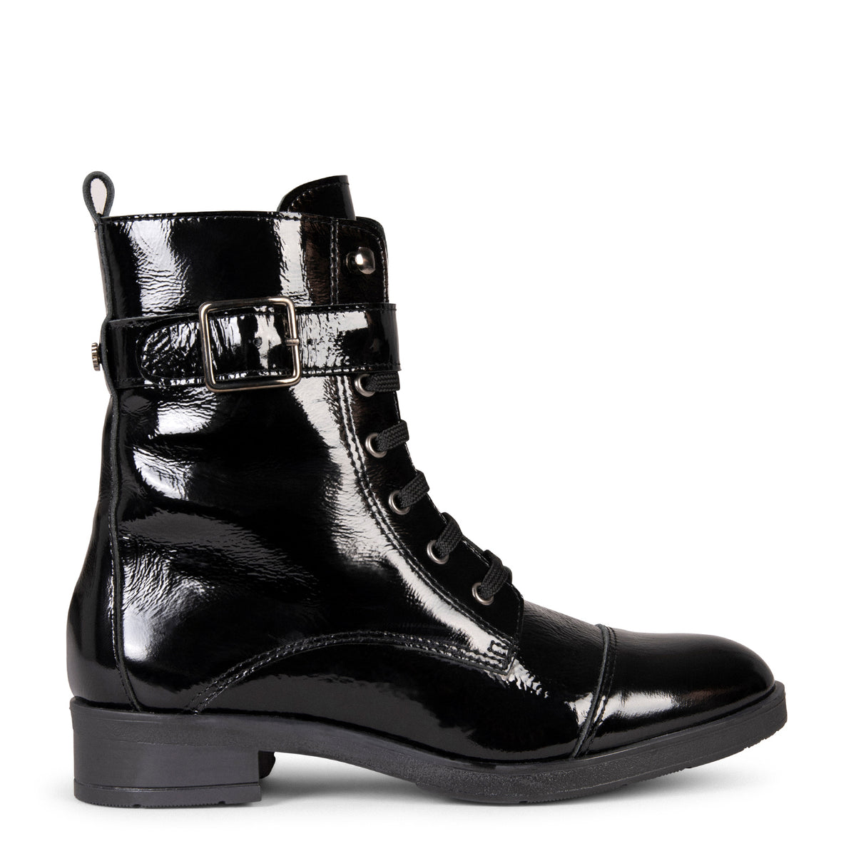 BELFAST – Botines con cordones de piel NEGROCHAROL - miMaO ®