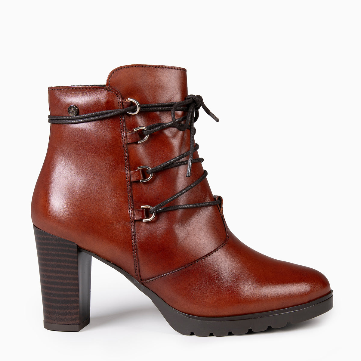JANE - Botines de tacón alto de piel CUERO
