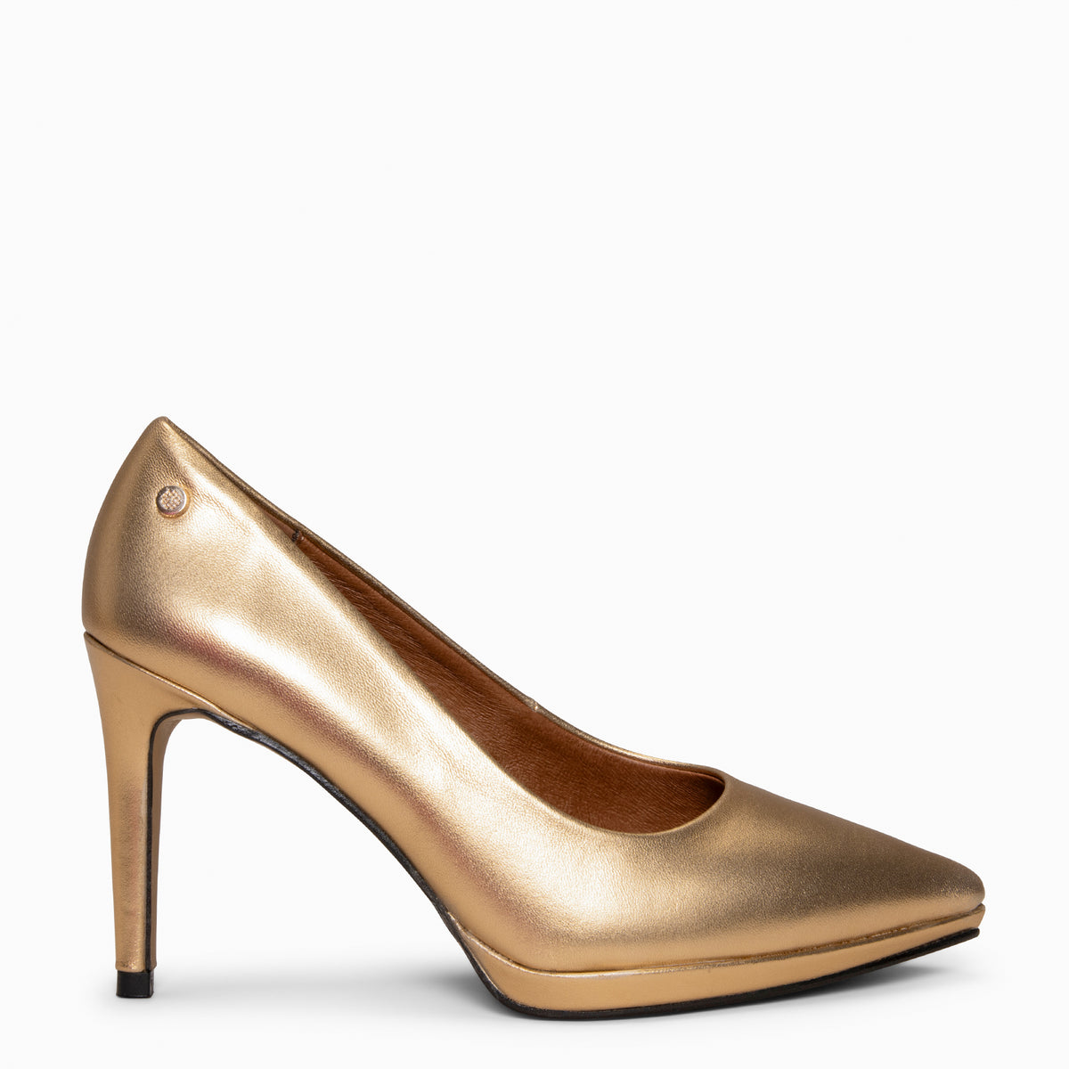 LAUREN - Zapato de tacón alto en piel DORADO