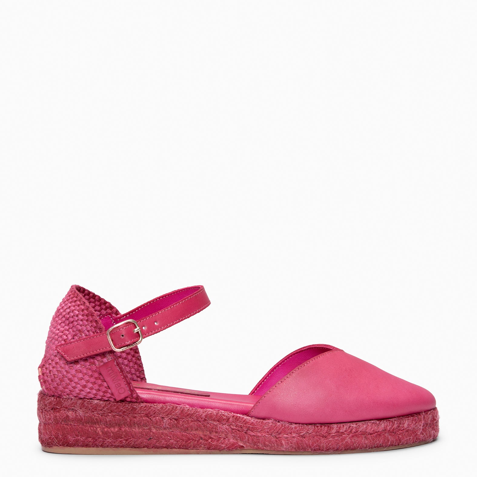 PRAVIA - Cuña de esparto con tintado natural FUCSIA