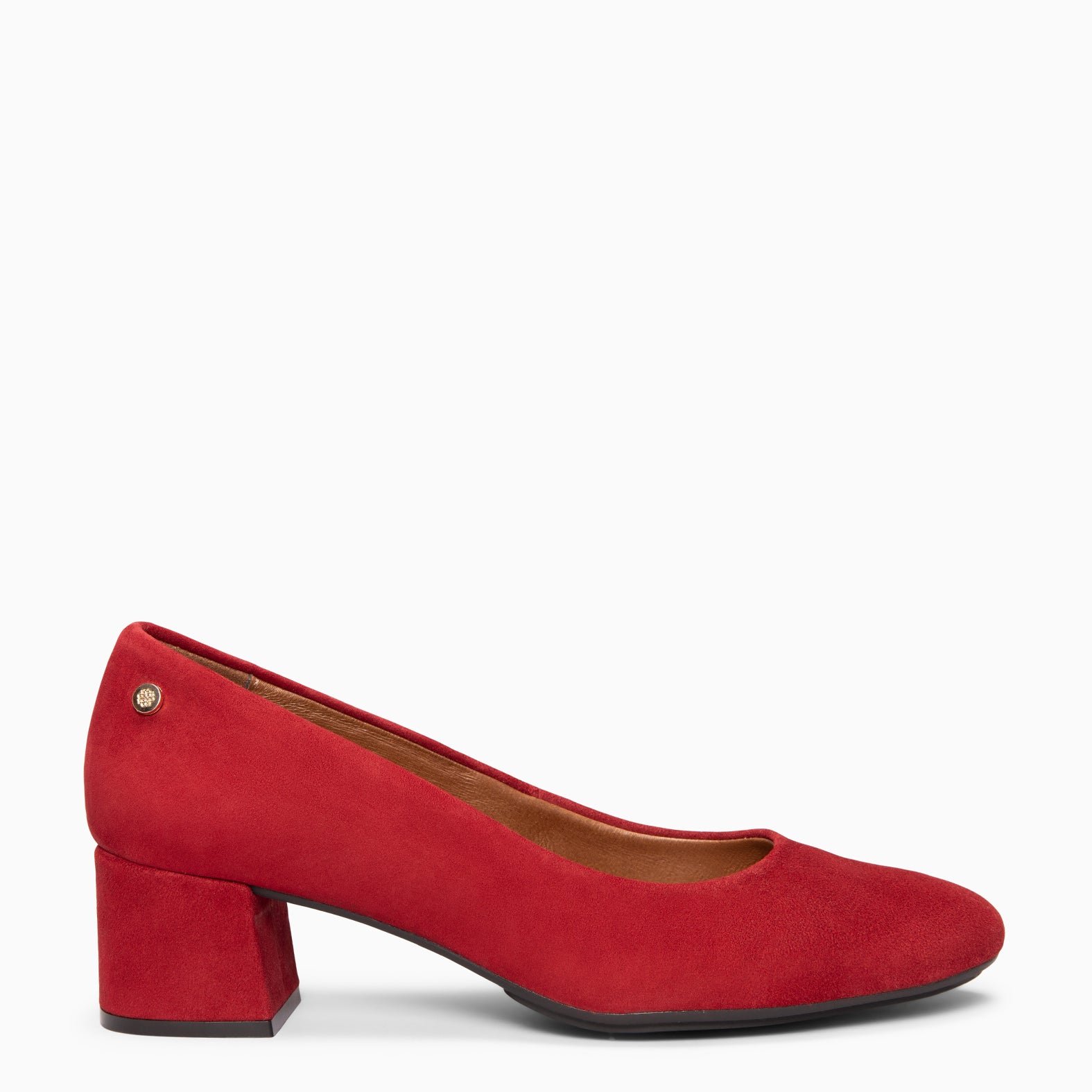 URBAN ROUND - BURGUNDY suede leather low heels