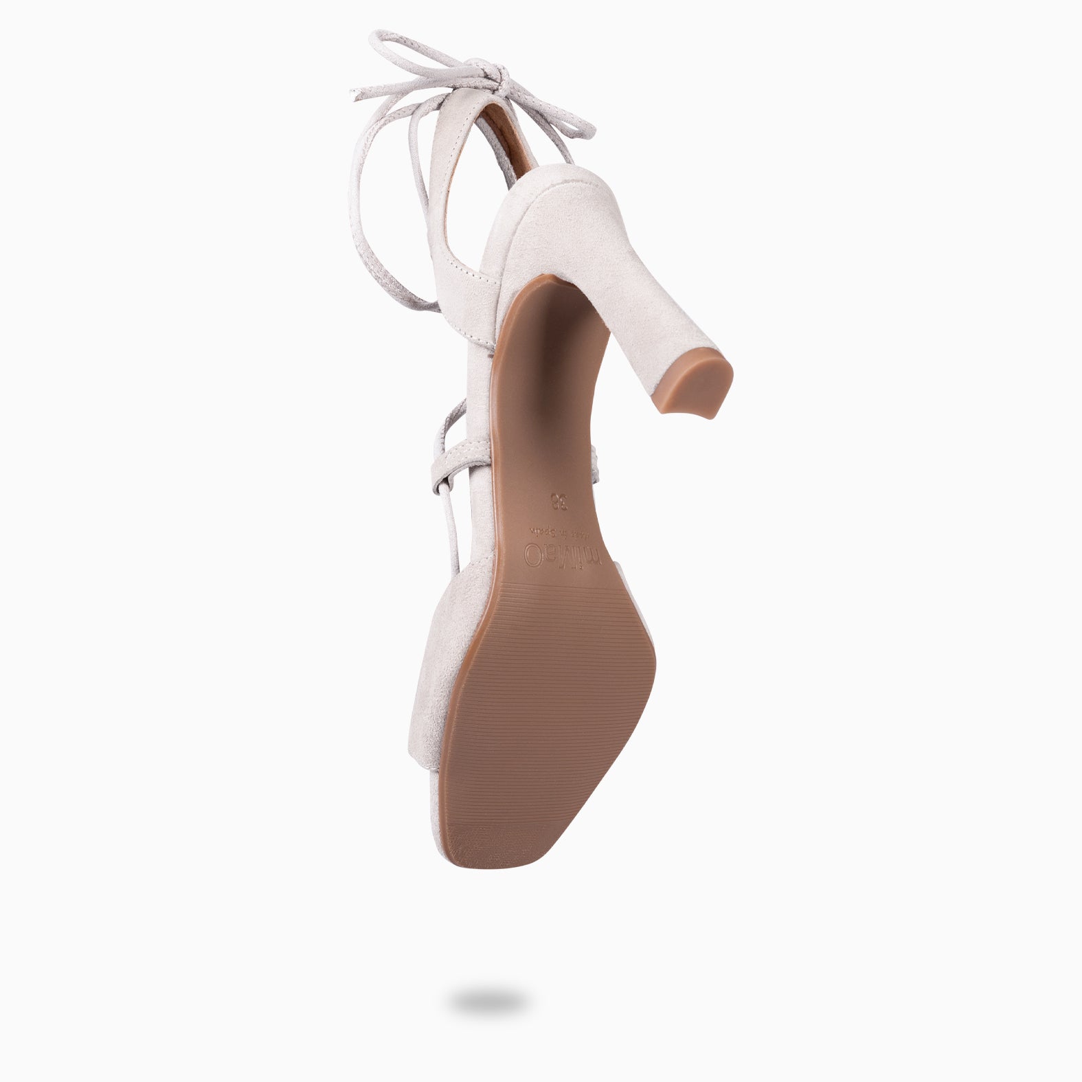 MÓNICA - PEARL GREY ELEGANT HEELED SANDALS
