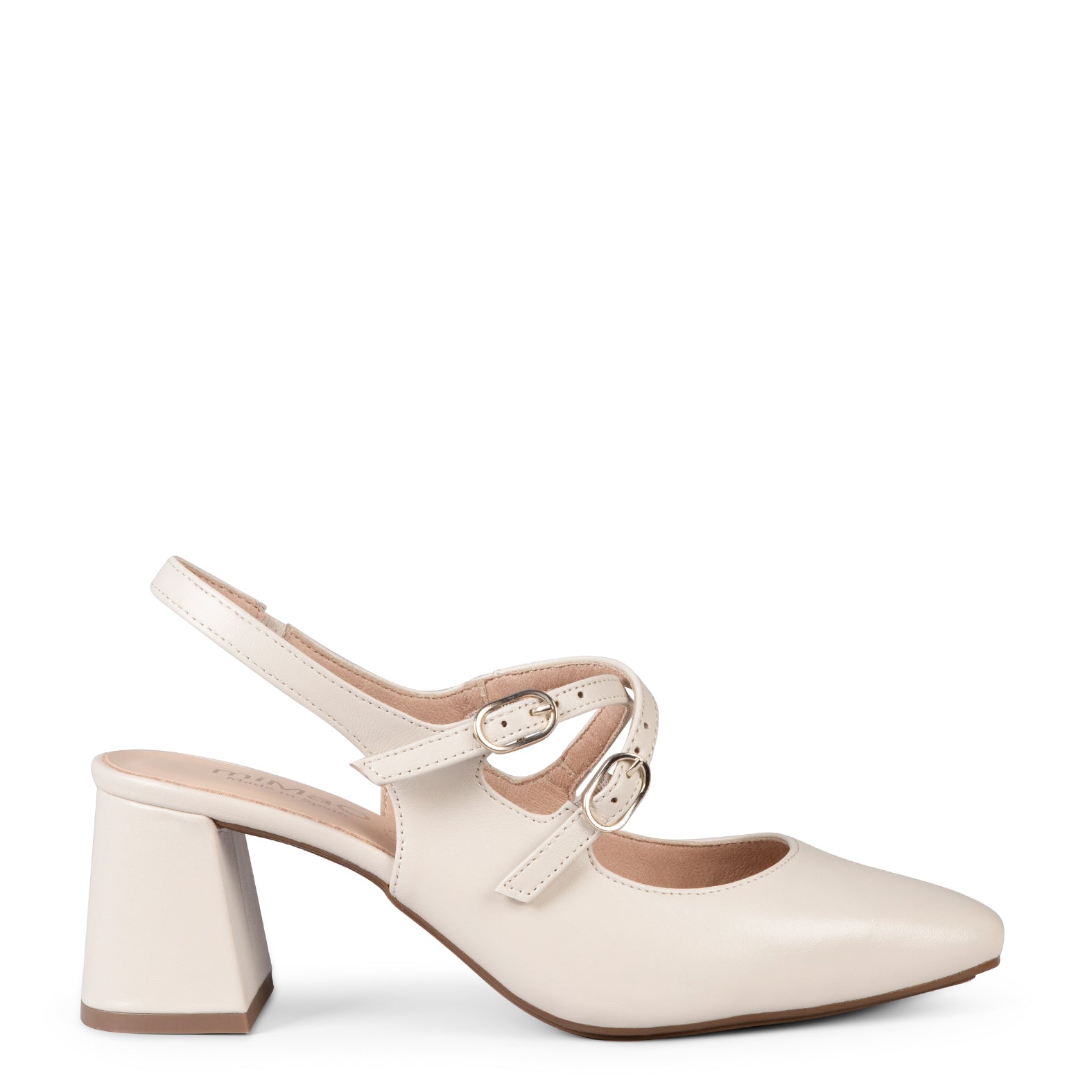 NAMIBIA - ZAPATOS DE MUJER DESTALONADOS DE TACÓN ANCHO HUESO - miMaO ®