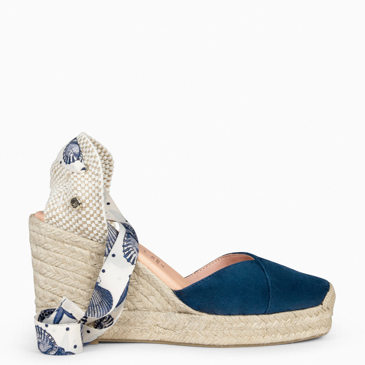 ARUBA – Espadrilles à talon BLEU MARINE avec laçage