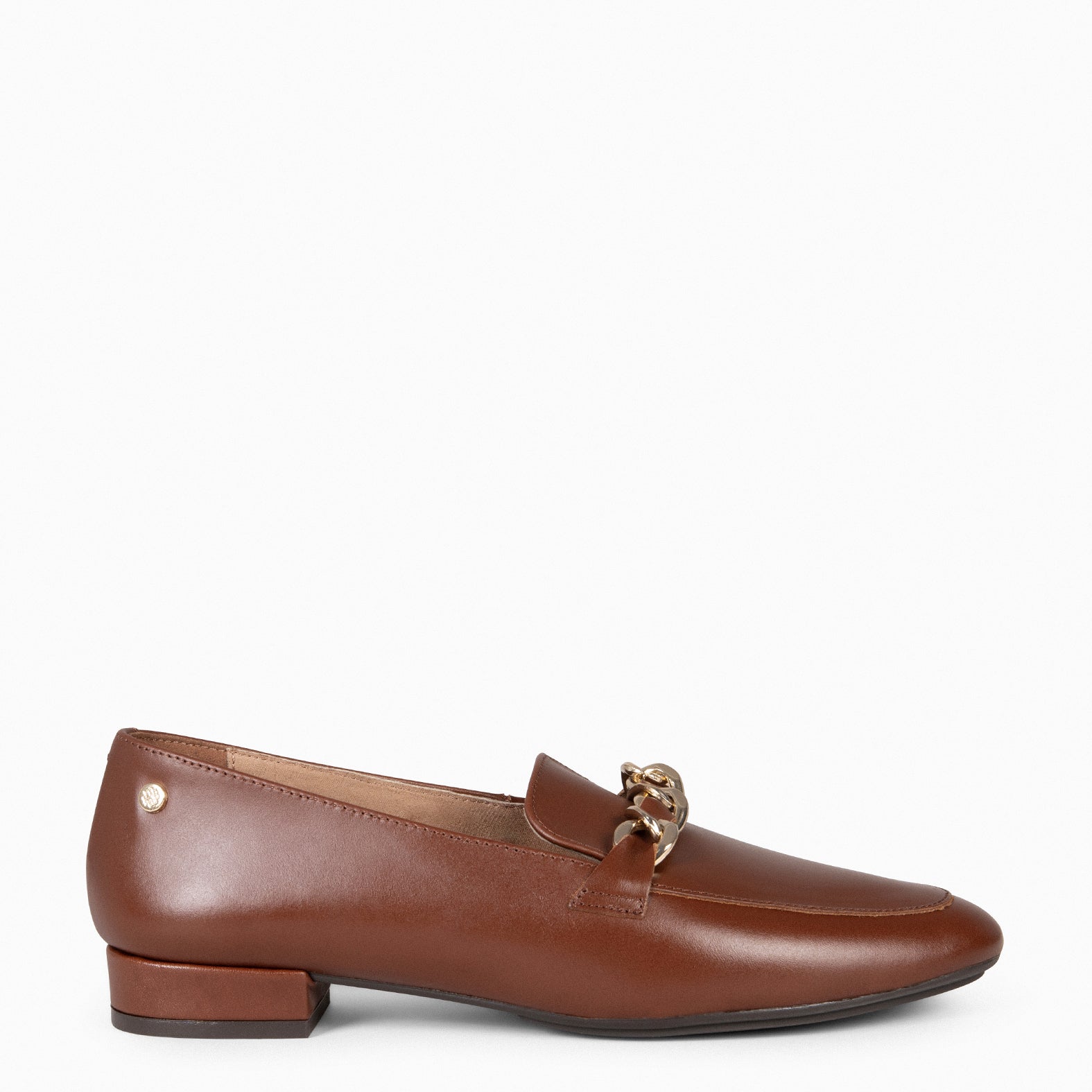CHAIN – Mocasines planos con adorno metalizado MARRON - miMaO ®