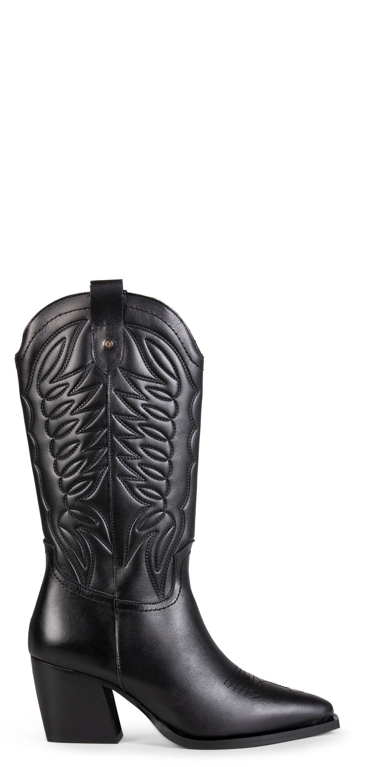 SALOON – Botas cowboy de piel bordada NEGRO - miMaO ®