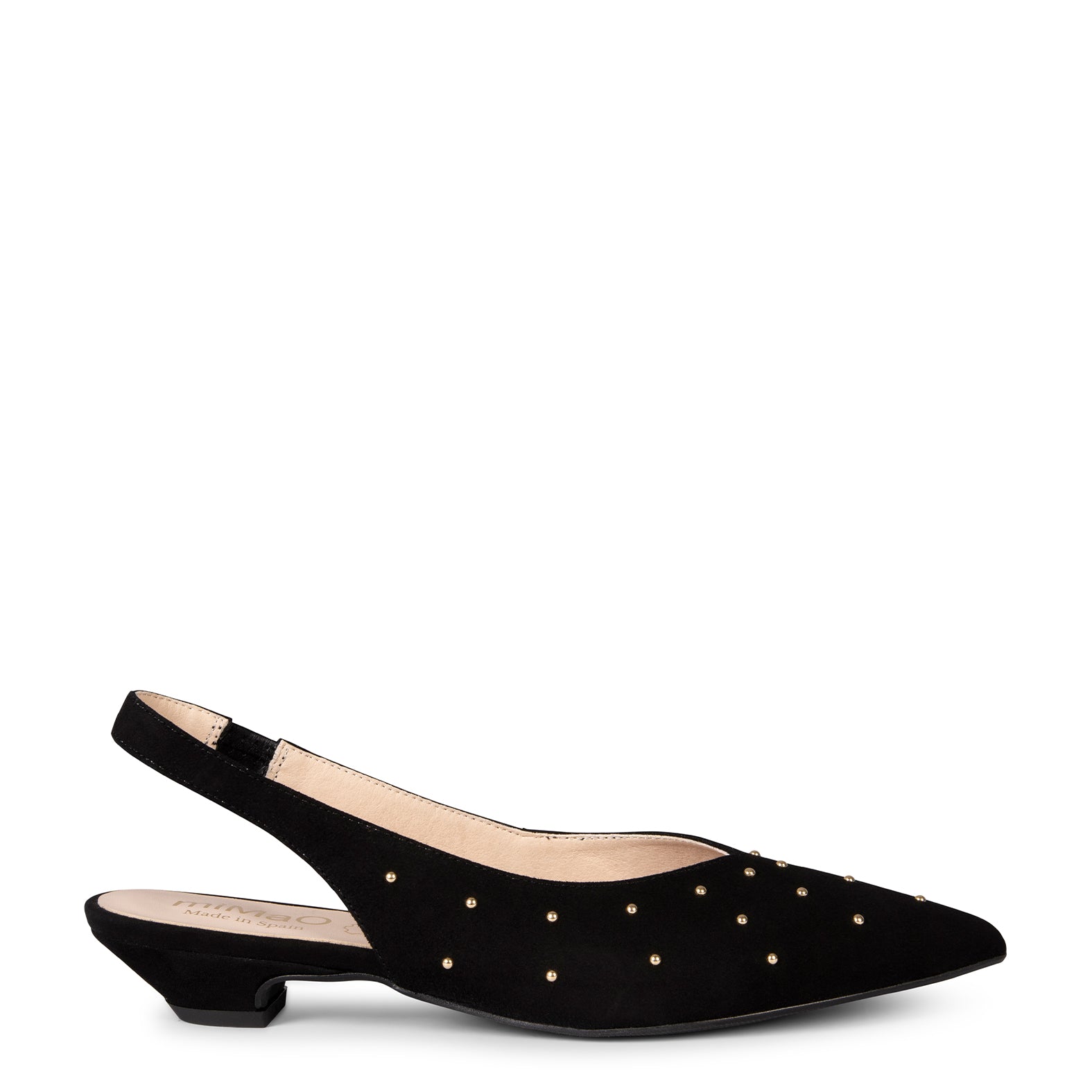 ORION – ZAPATOS BAJOS DESTALONADOS CON TACHAS NEGRO - miMaO ®