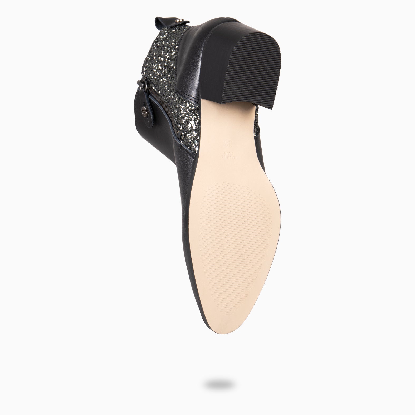 REBECA – GLITTER BLACK Heel booties