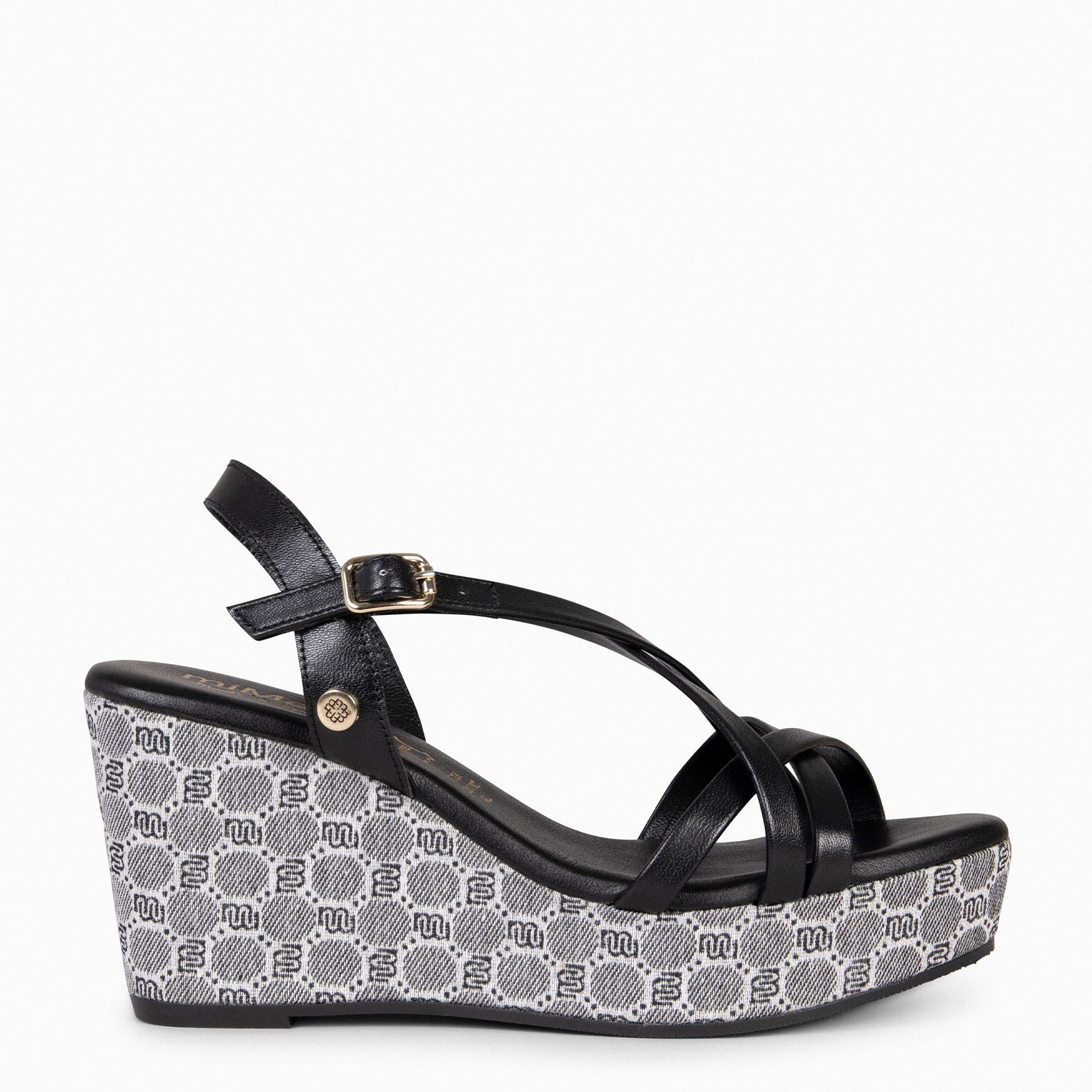 VALENTINA – BLACK Wedge sandals