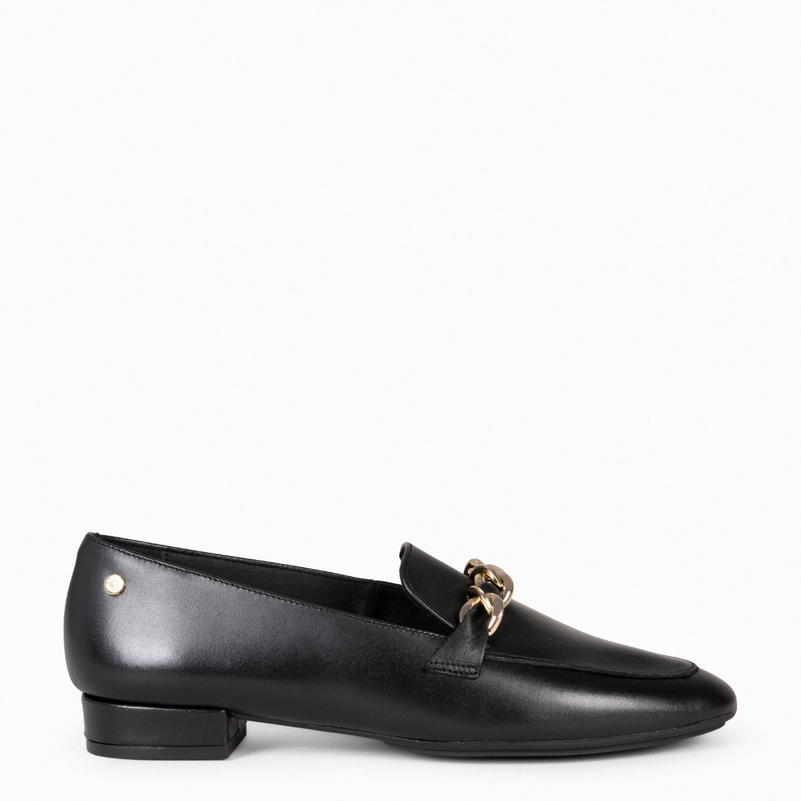 CHAIN - Mocasines planos con adorno metalizado NEGRO - miMaO ®