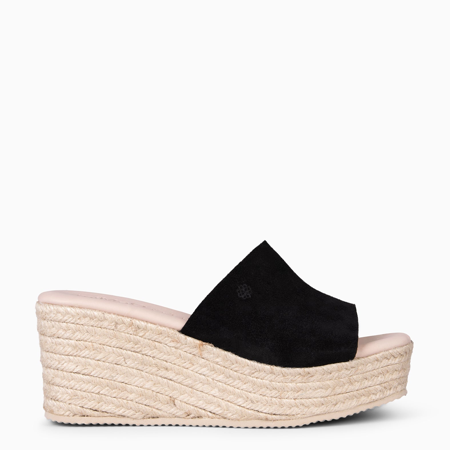 MAIRA - BLACK Wedge platform espadrilles