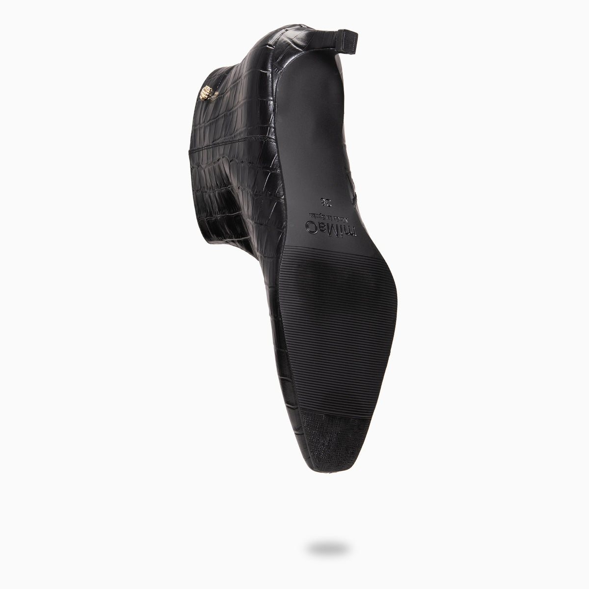 DUNDY - Botines de tacón fino en piel NEGRO