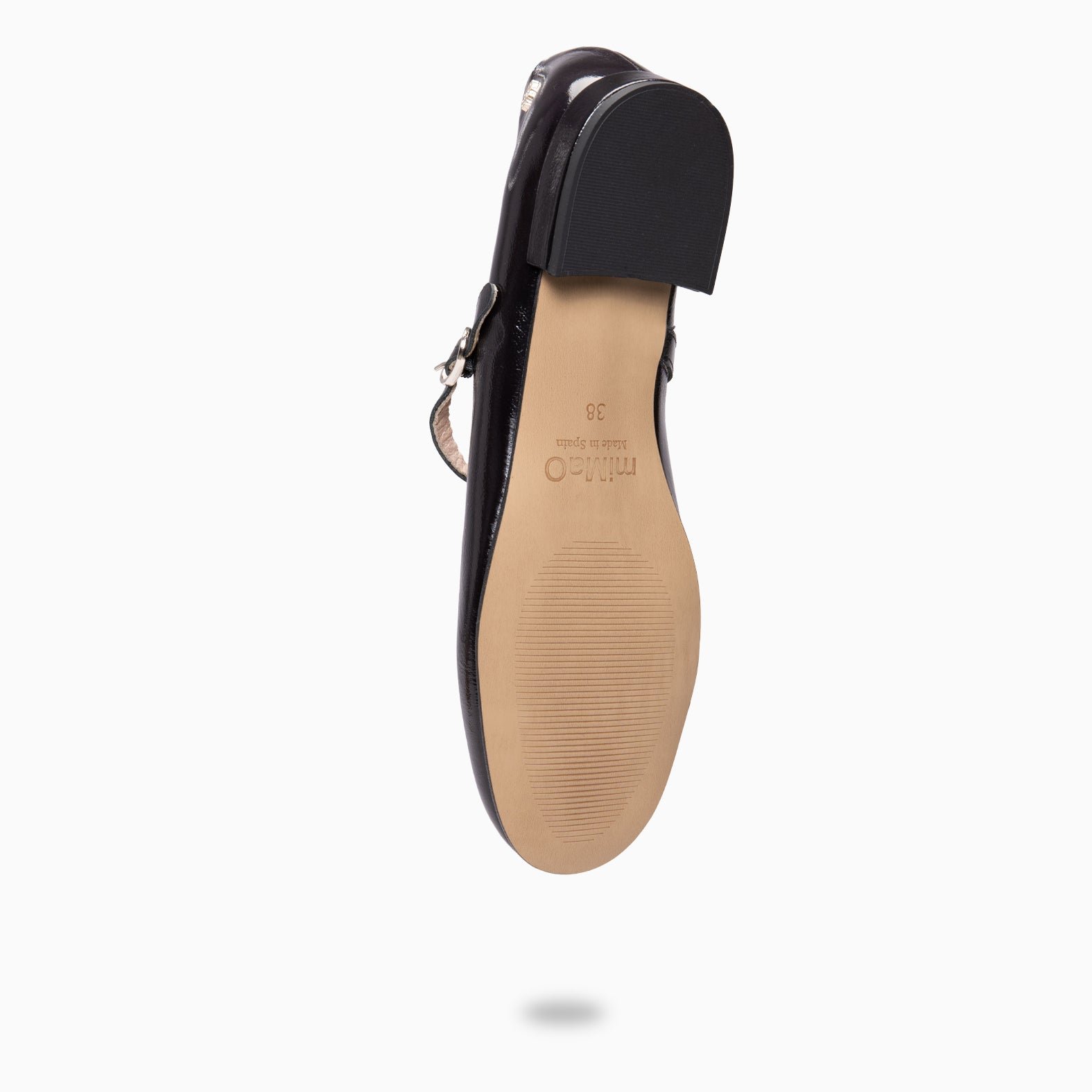 ZOE - Mary Jane à lanière en cuir vernis NOIR