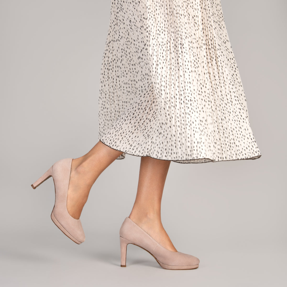 PLATAFORMA - Zapatos de tacón alto y plataforma NUDE