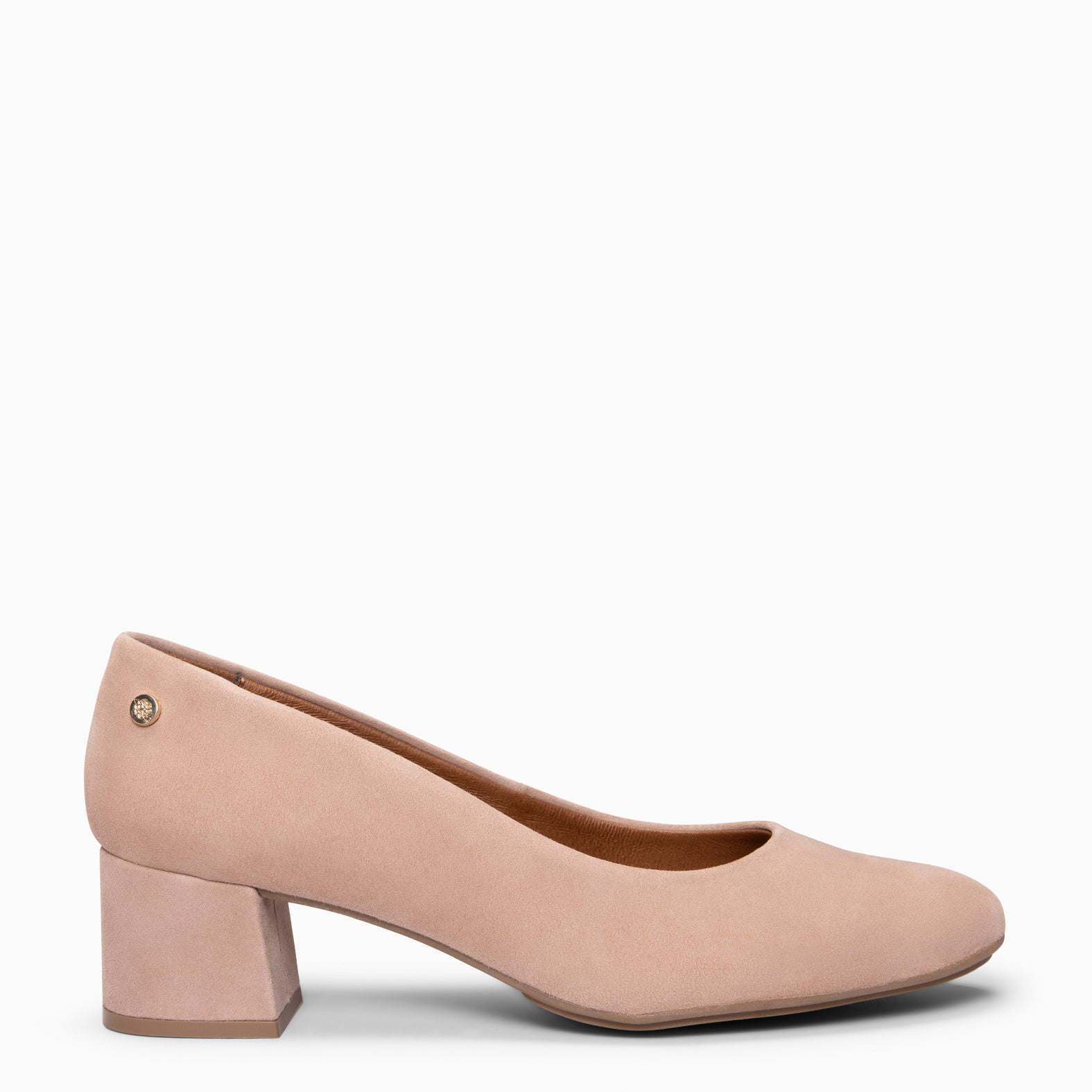 URBAN REDONDO - Zapatos de tacón bajo de ante en NUDE - miMaO ®