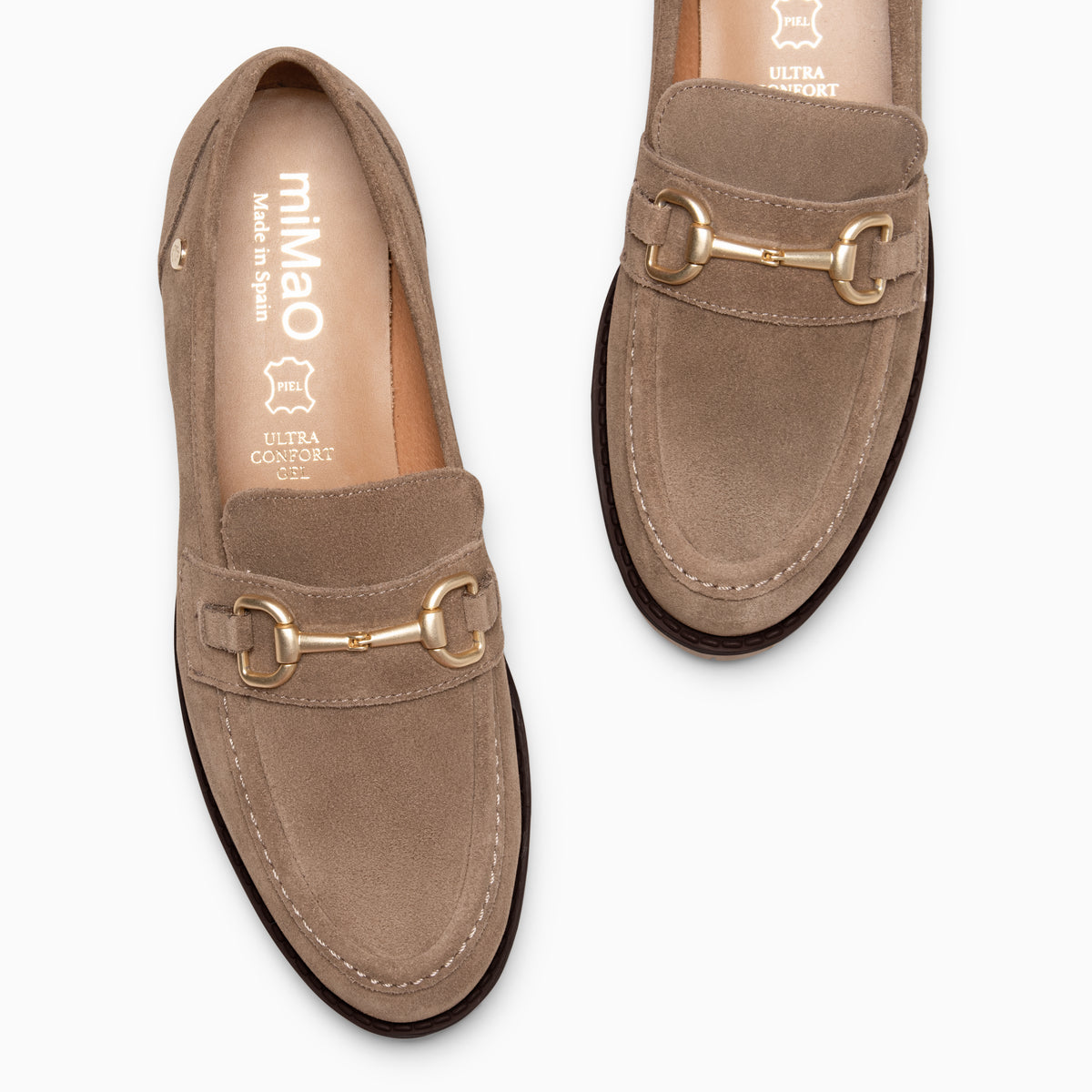TREVILLA - Mocasín con aplique metálico TAUPE