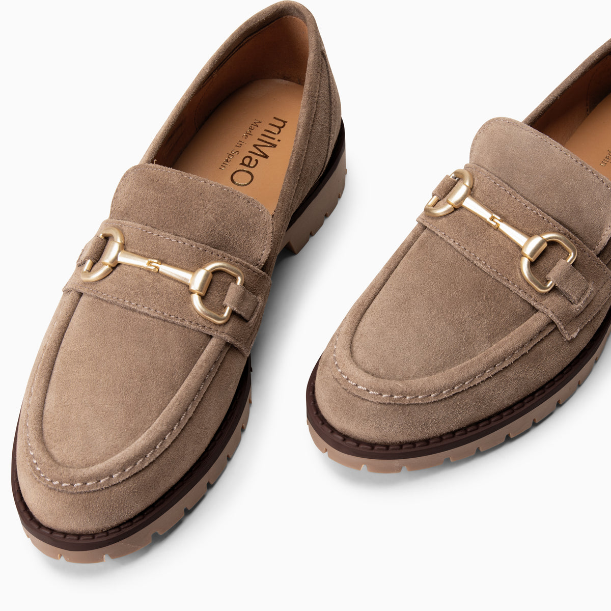 TREVILLA - Mocasín con aplique metálico TAUPE