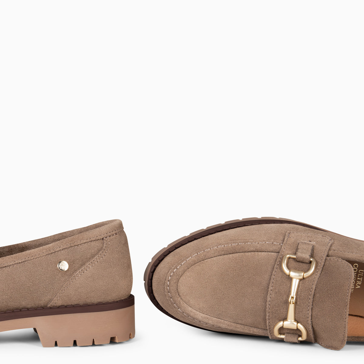 TREVILLA - Mocasín con aplique metálico TAUPE