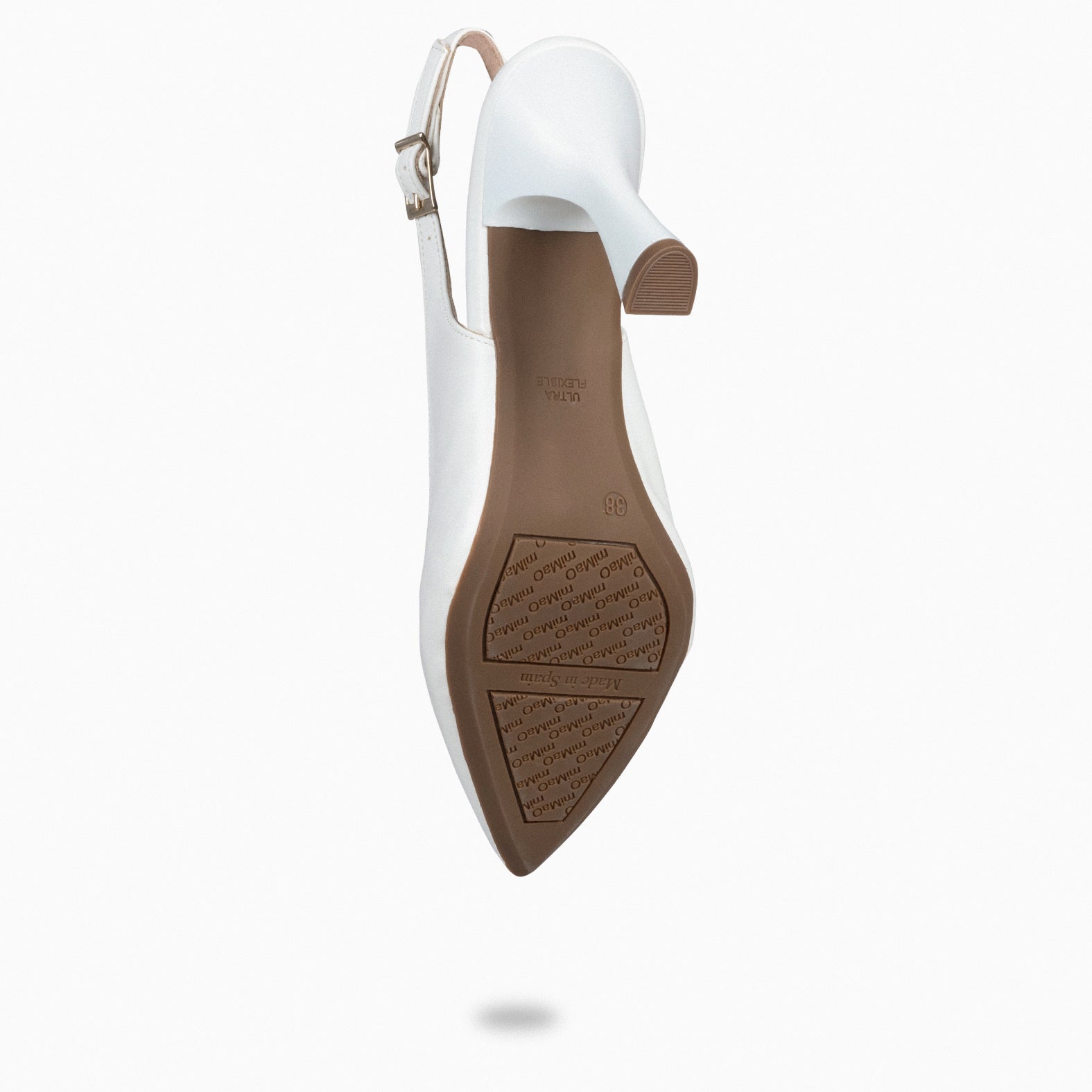 GLAM DESTALONADO – Zapatos de tacón destalonados de napa OFF WHITE - miMaO ®