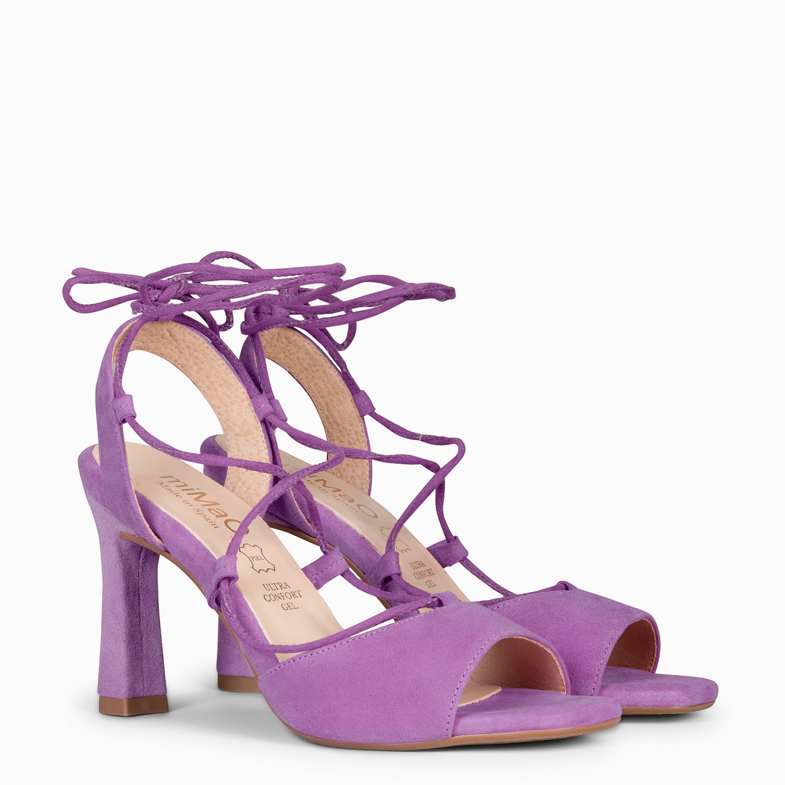 MÓNICA - SANDALIAS ELEGANTES DE TACÓN MALVA - miMaO ®
