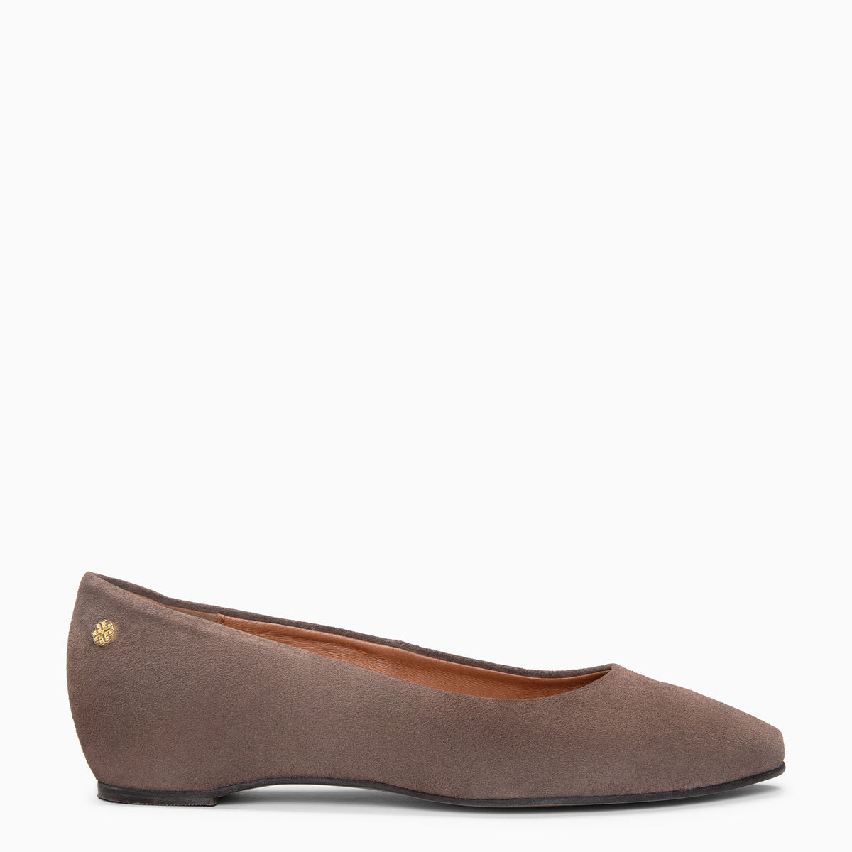 MALOU - Ballerines à talon compensé intérieur en daim MOKA